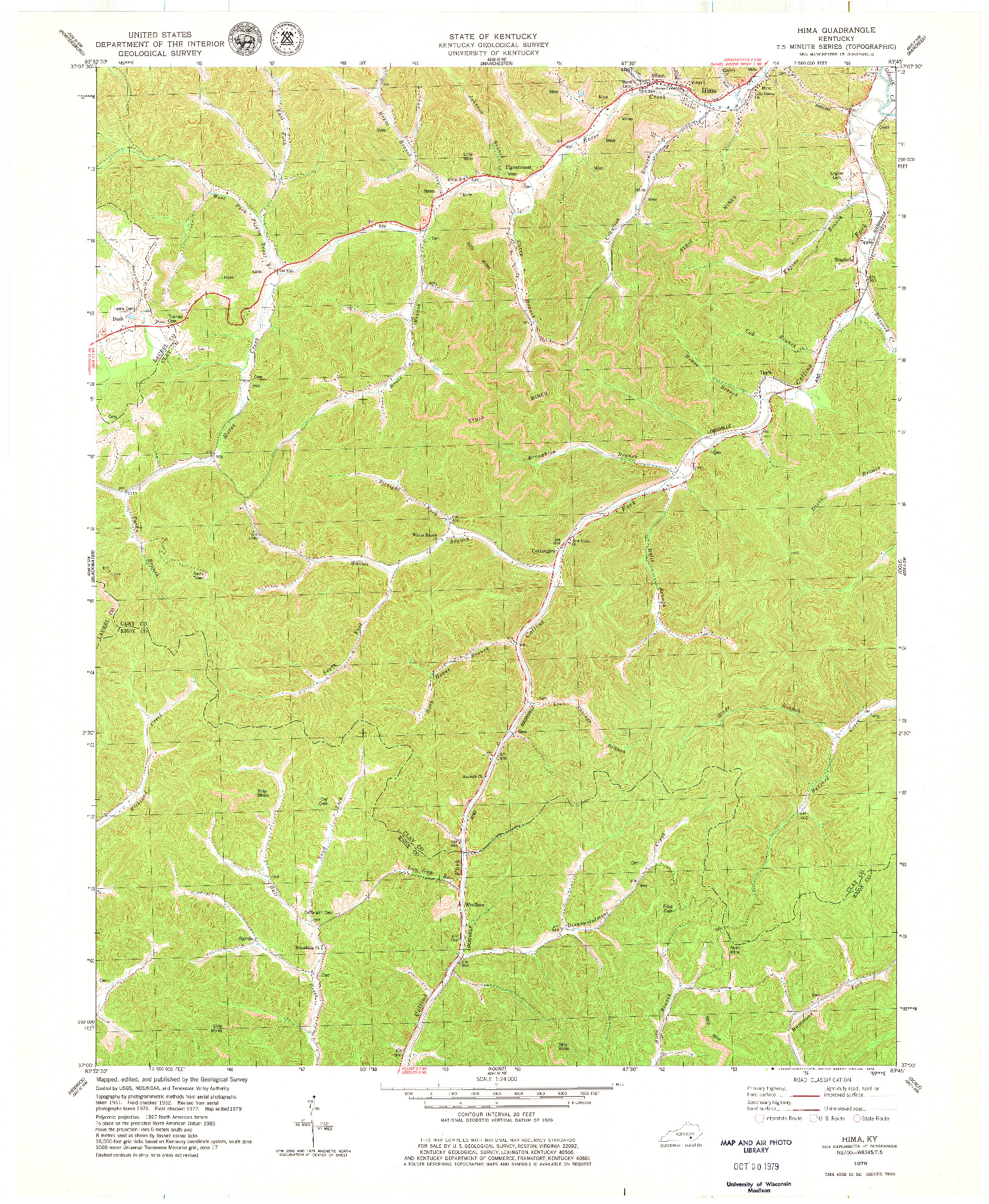 USGS 1:24000-SCALE QUADRANGLE FOR HIMA, KY 1979