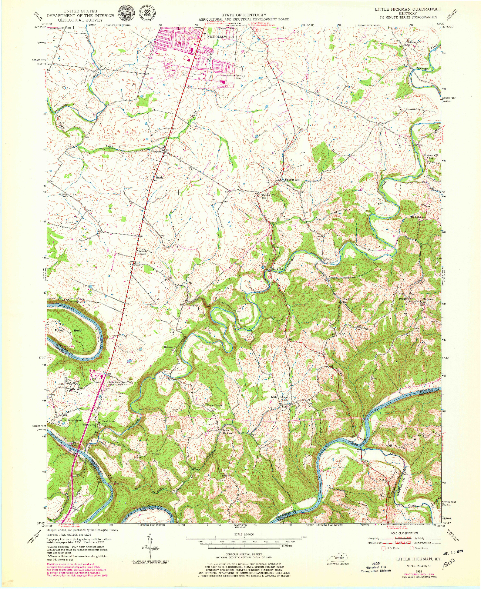 USGS 1:24000-SCALE QUADRANGLE FOR LITTLE HICKMAN, KY 1952