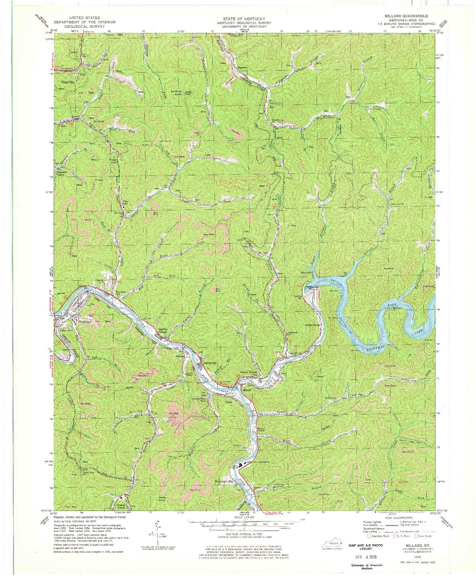 USGS 1:24000-SCALE QUADRANGLE FOR MILLARD, KY 1978