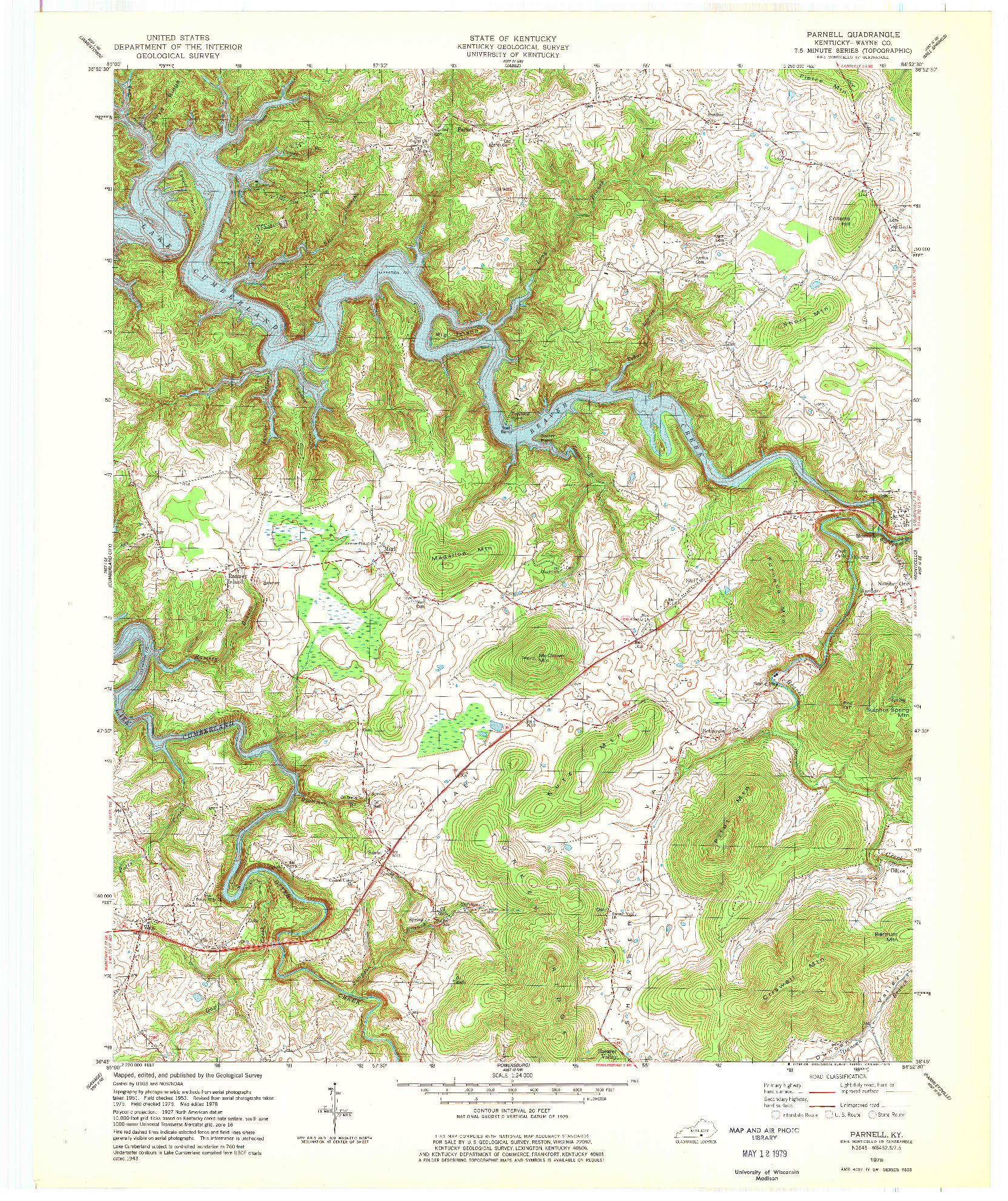 USGS 1:24000-SCALE QUADRANGLE FOR PARNELL, KY 1978
