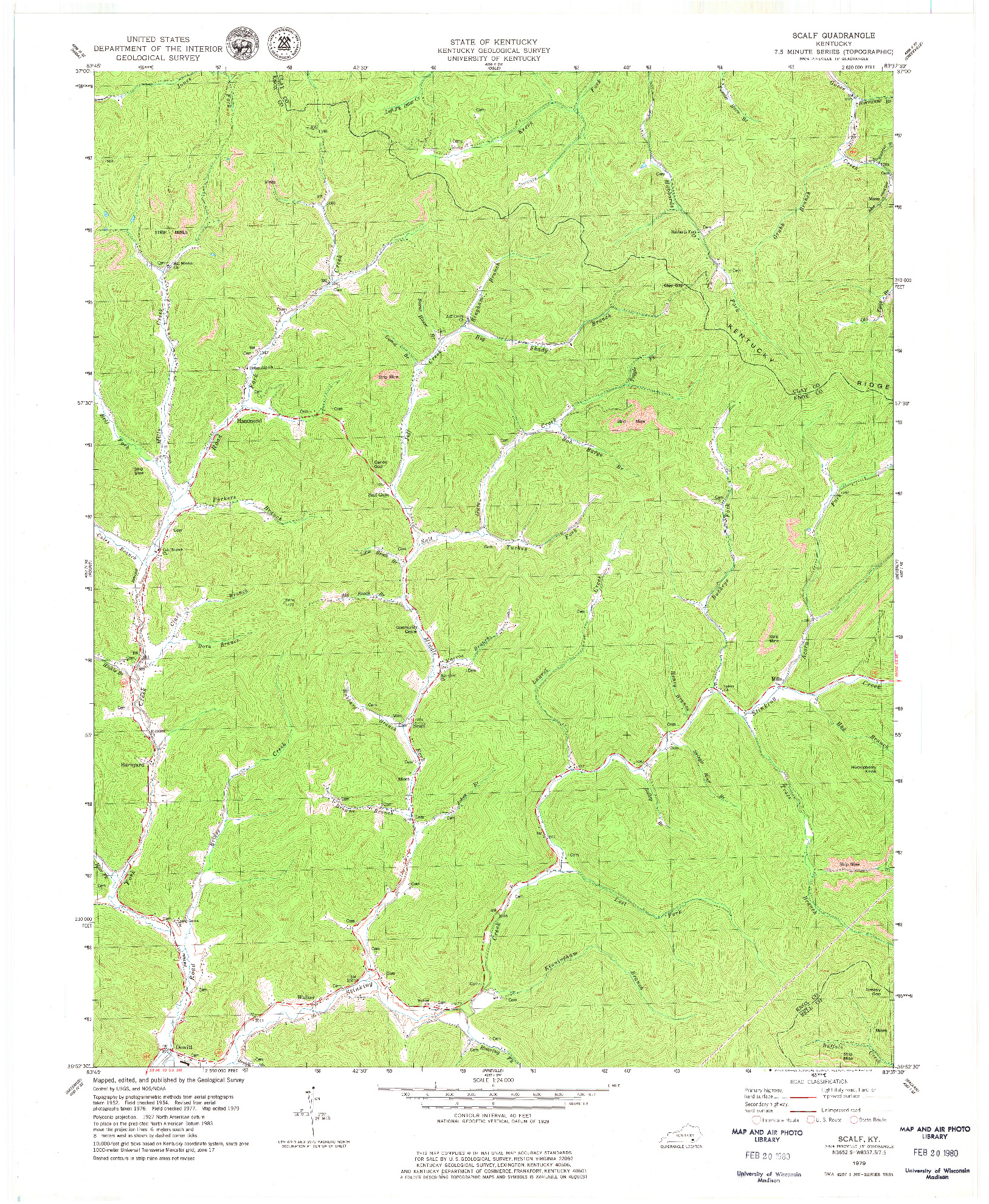 USGS 1:24000-SCALE QUADRANGLE FOR SCALF, KY 1979