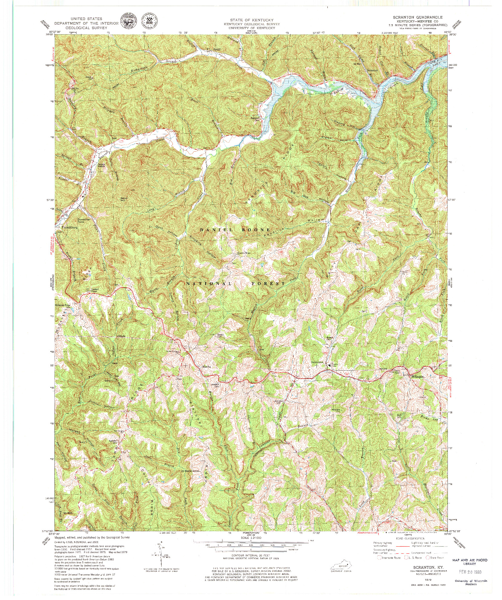 USGS 1:24000-SCALE QUADRANGLE FOR SCRANTON, KY 1979