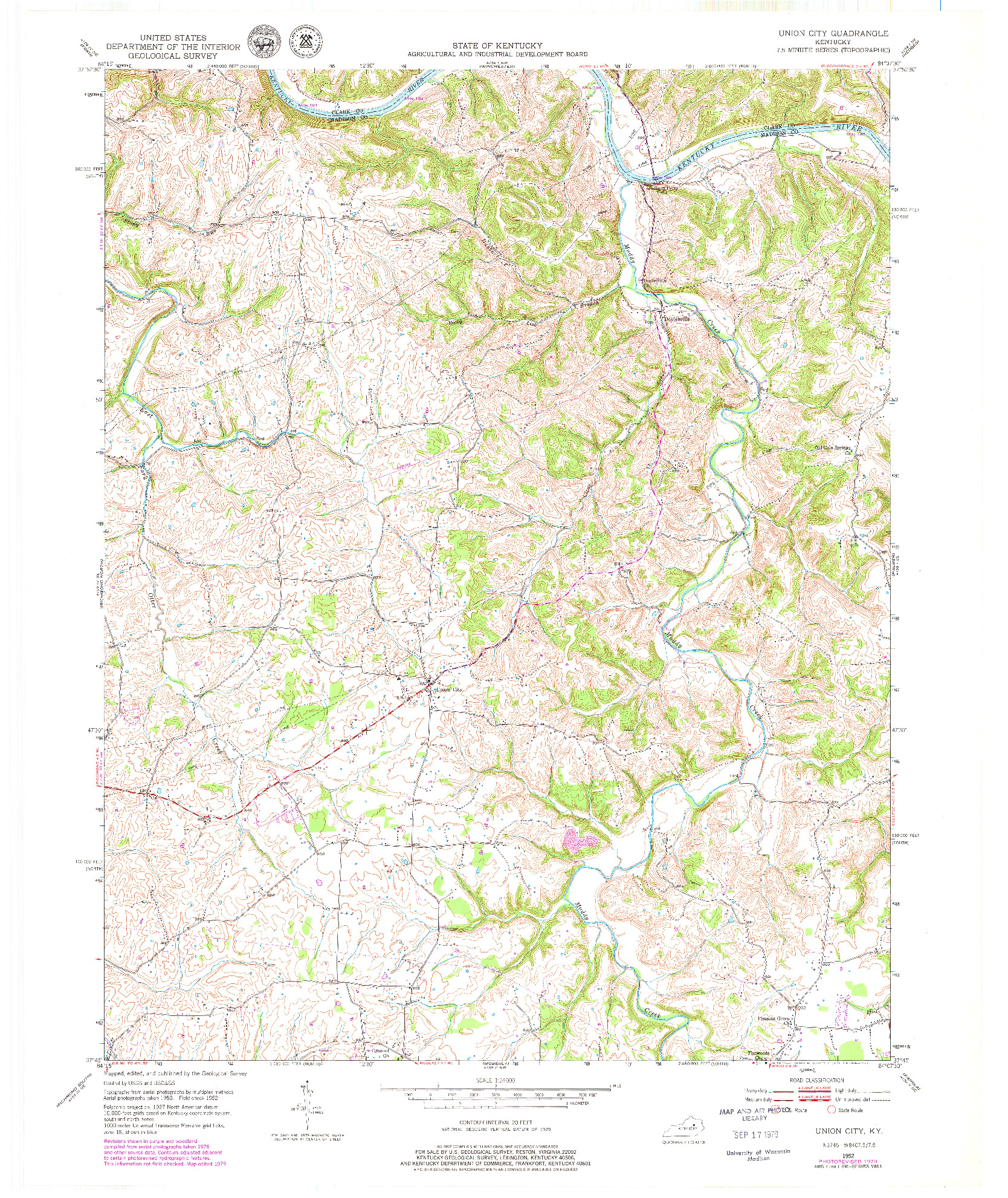 USGS 1:24000-SCALE QUADRANGLE FOR UNION CITY, KY 1952