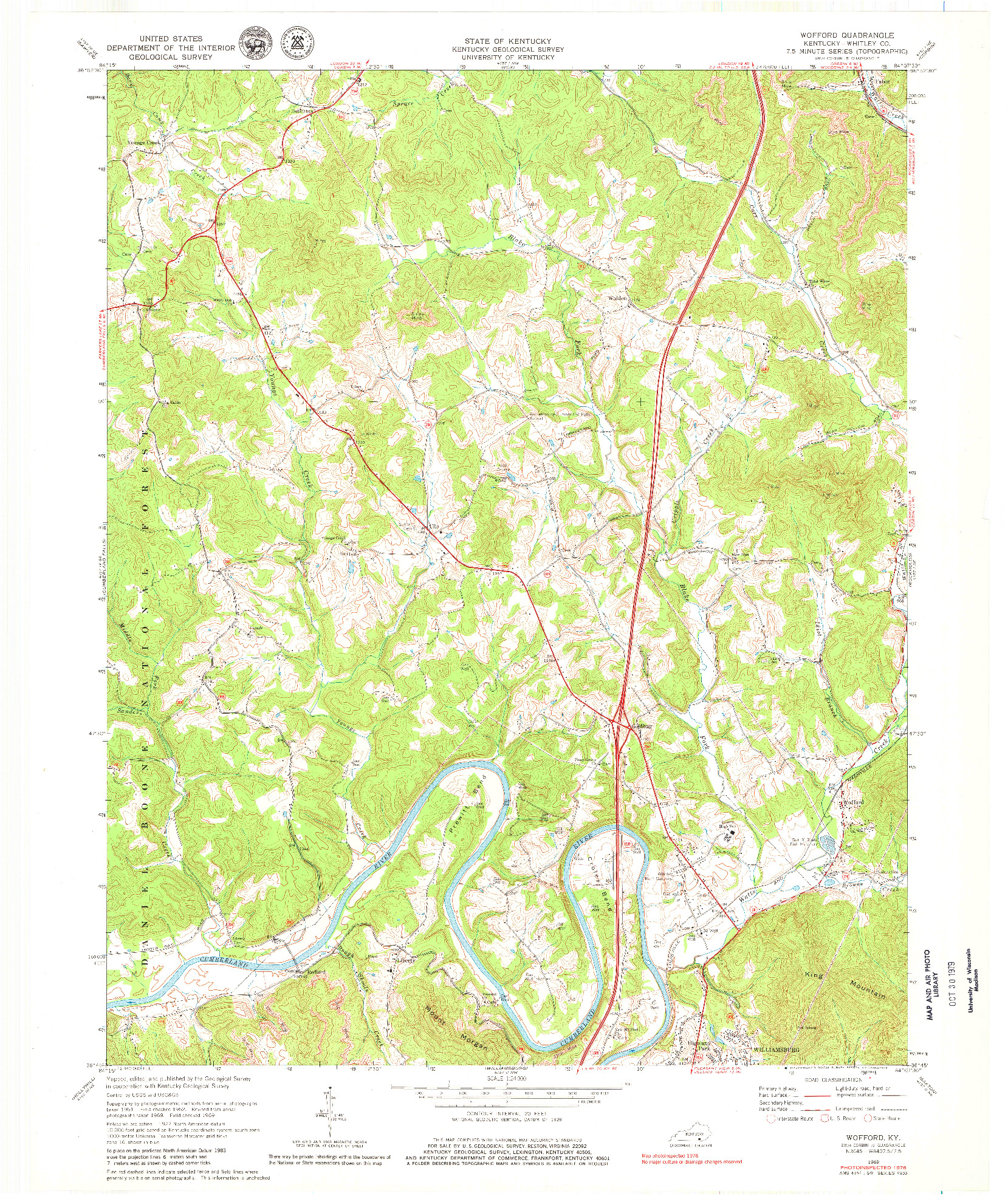 USGS 1:24000-SCALE QUADRANGLE FOR WOFFORD, KY 1969