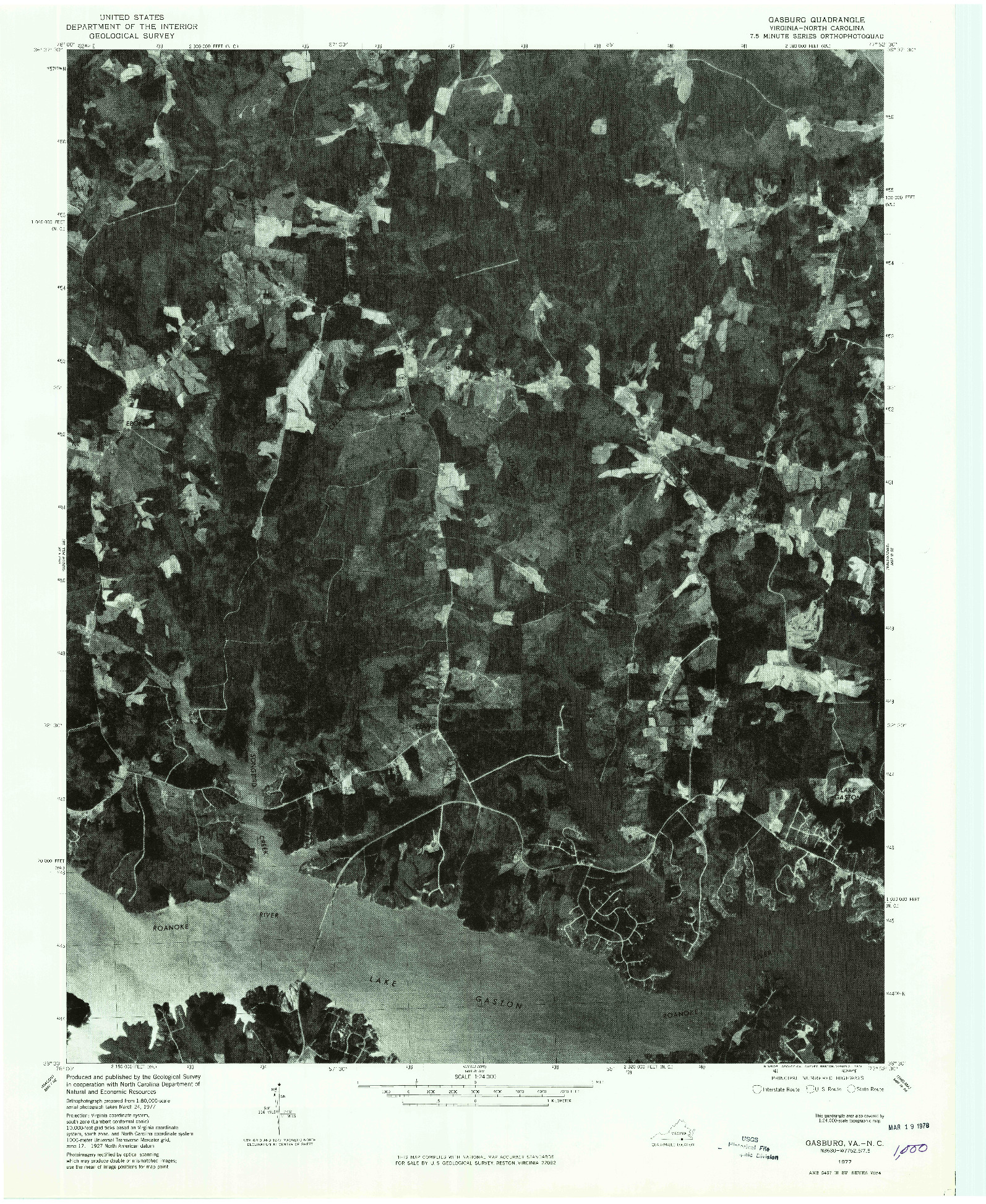 USGS 1:24000-SCALE QUADRANGLE FOR GASBURG, VA 1977