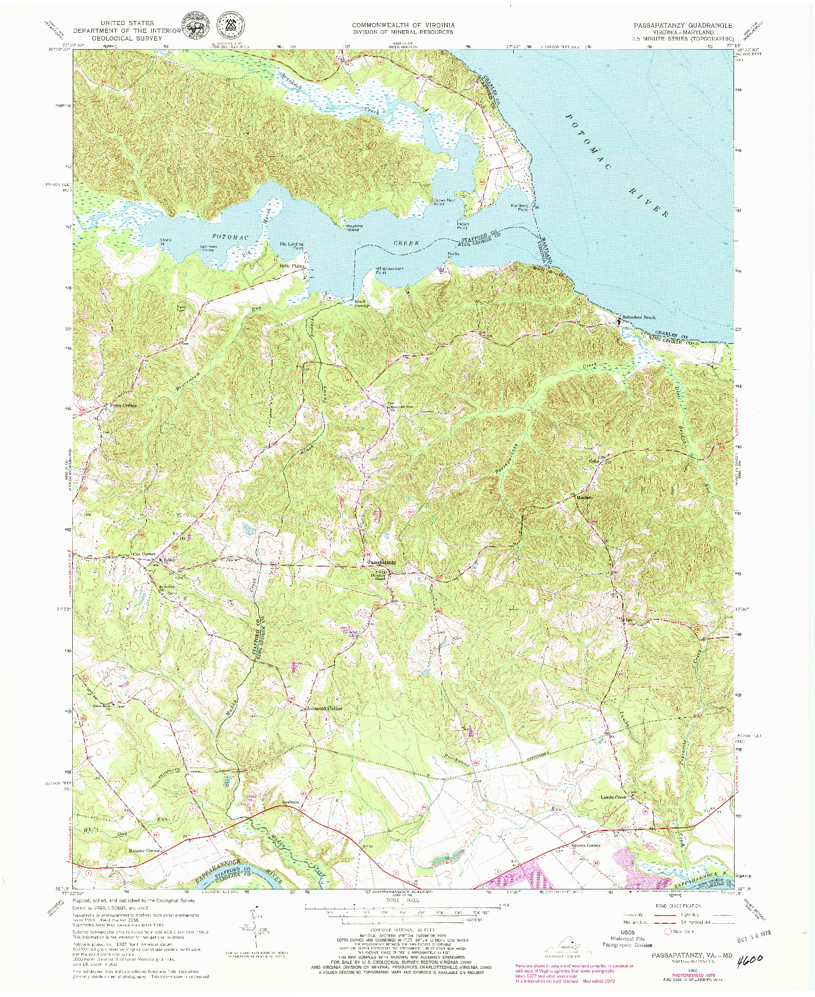 USGS 1:24000-SCALE QUADRANGLE FOR PASSAPATANZY, VA 1966