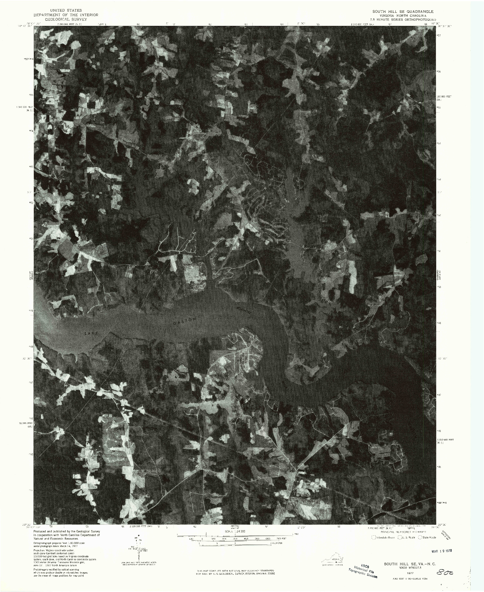 USGS 1:24000-SCALE QUADRANGLE FOR SOUTH HILL SE, VA 1977