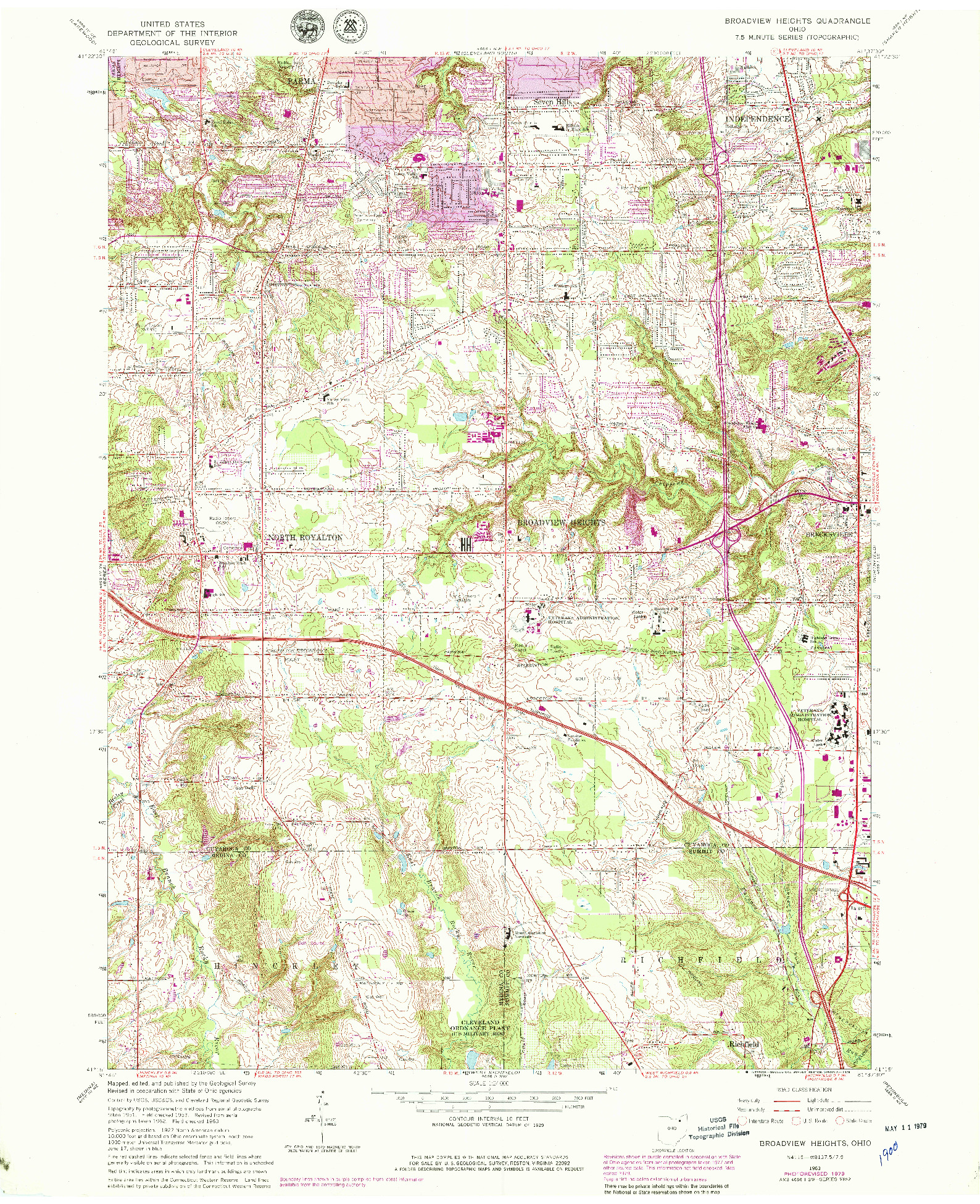 USGS 1:24000-SCALE QUADRANGLE FOR BROADVIEW HEIGHTS, OH 1963