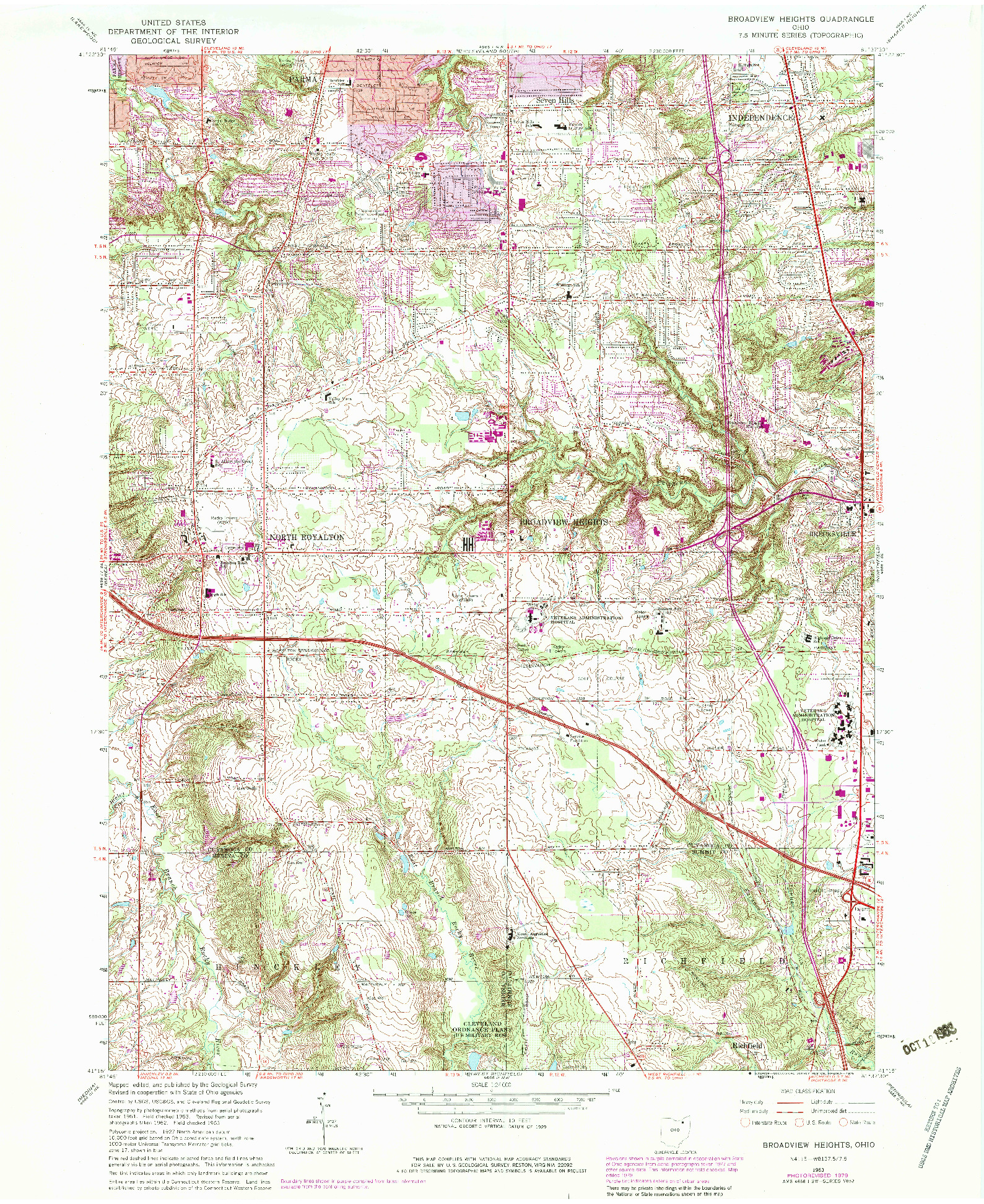 USGS 1:24000-SCALE QUADRANGLE FOR BROADVIEW HEIGHTS, OH 1963