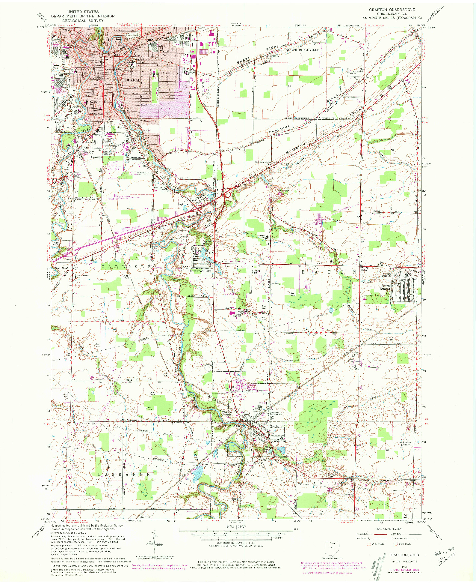 USGS 1:24000-SCALE QUADRANGLE FOR GRAFTON, OH 1963