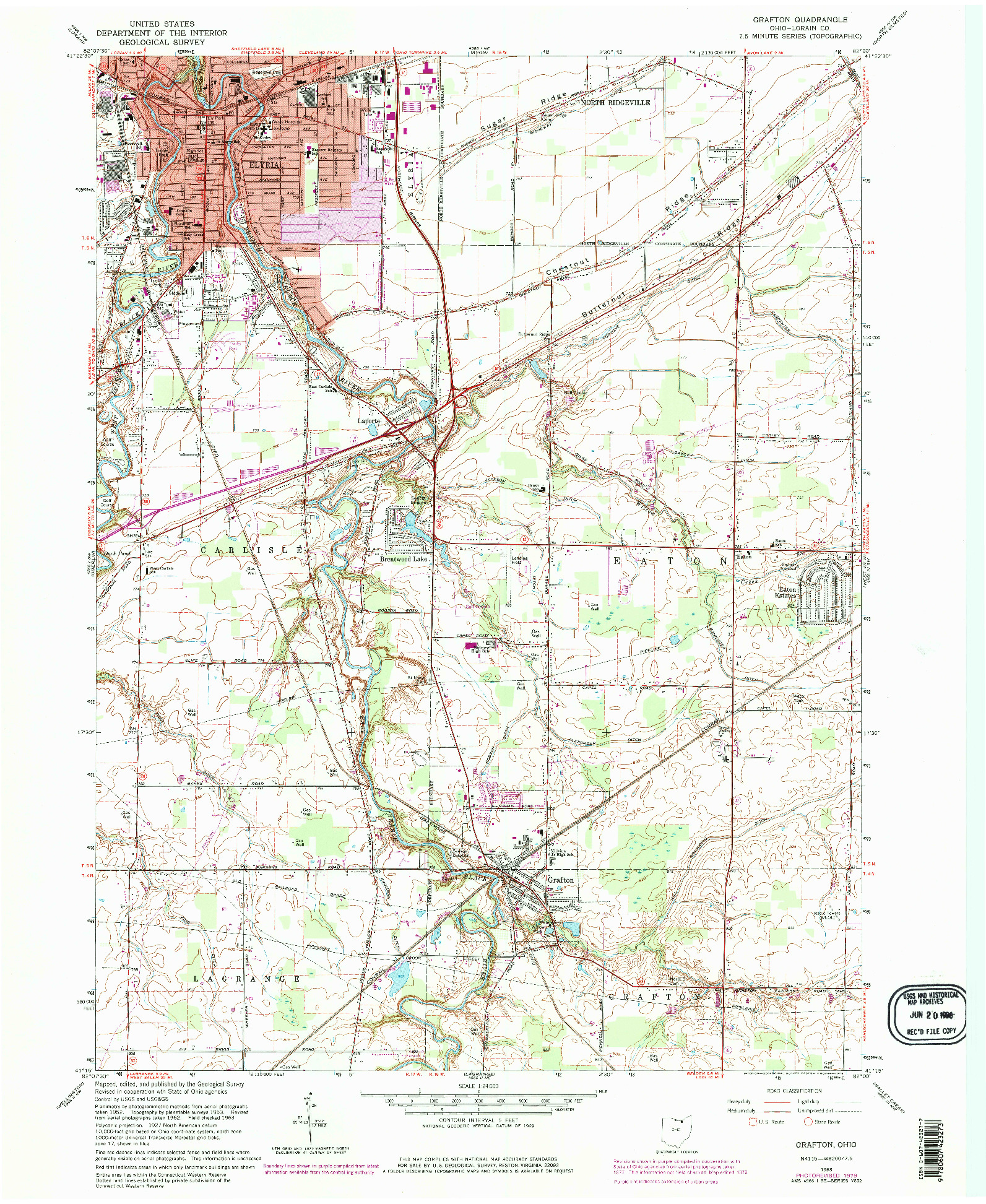 USGS 1:24000-SCALE QUADRANGLE FOR GRAFTON, OH 1963