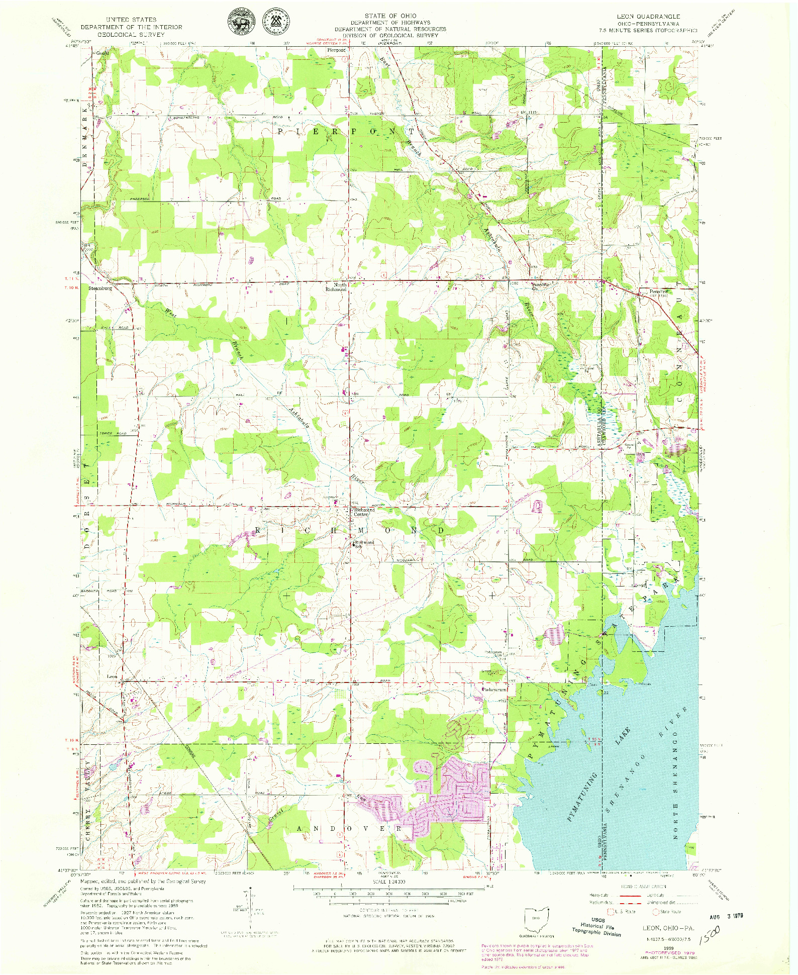 USGS 1:24000-SCALE QUADRANGLE FOR LEON, OH 1959