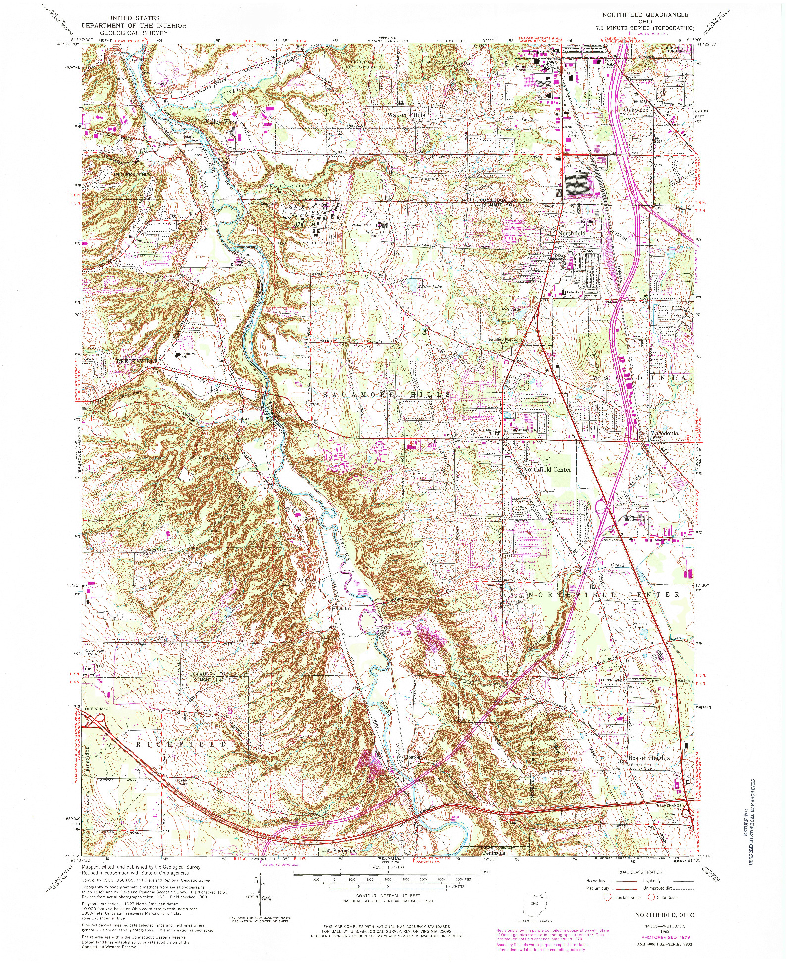 USGS 1:24000-SCALE QUADRANGLE FOR NORTHFIELD, OH 1963