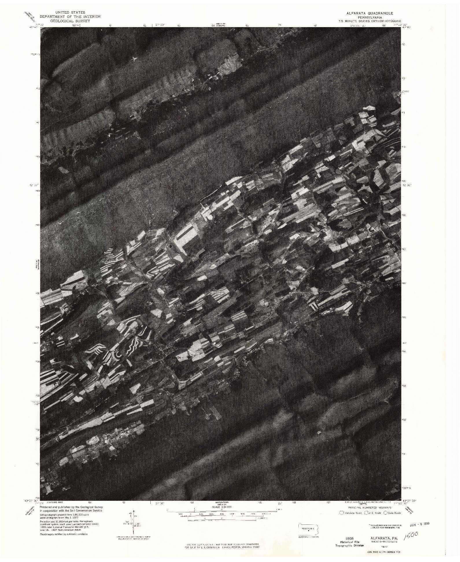 USGS 1:24000-SCALE QUADRANGLE FOR ALFARATA, PA 1977