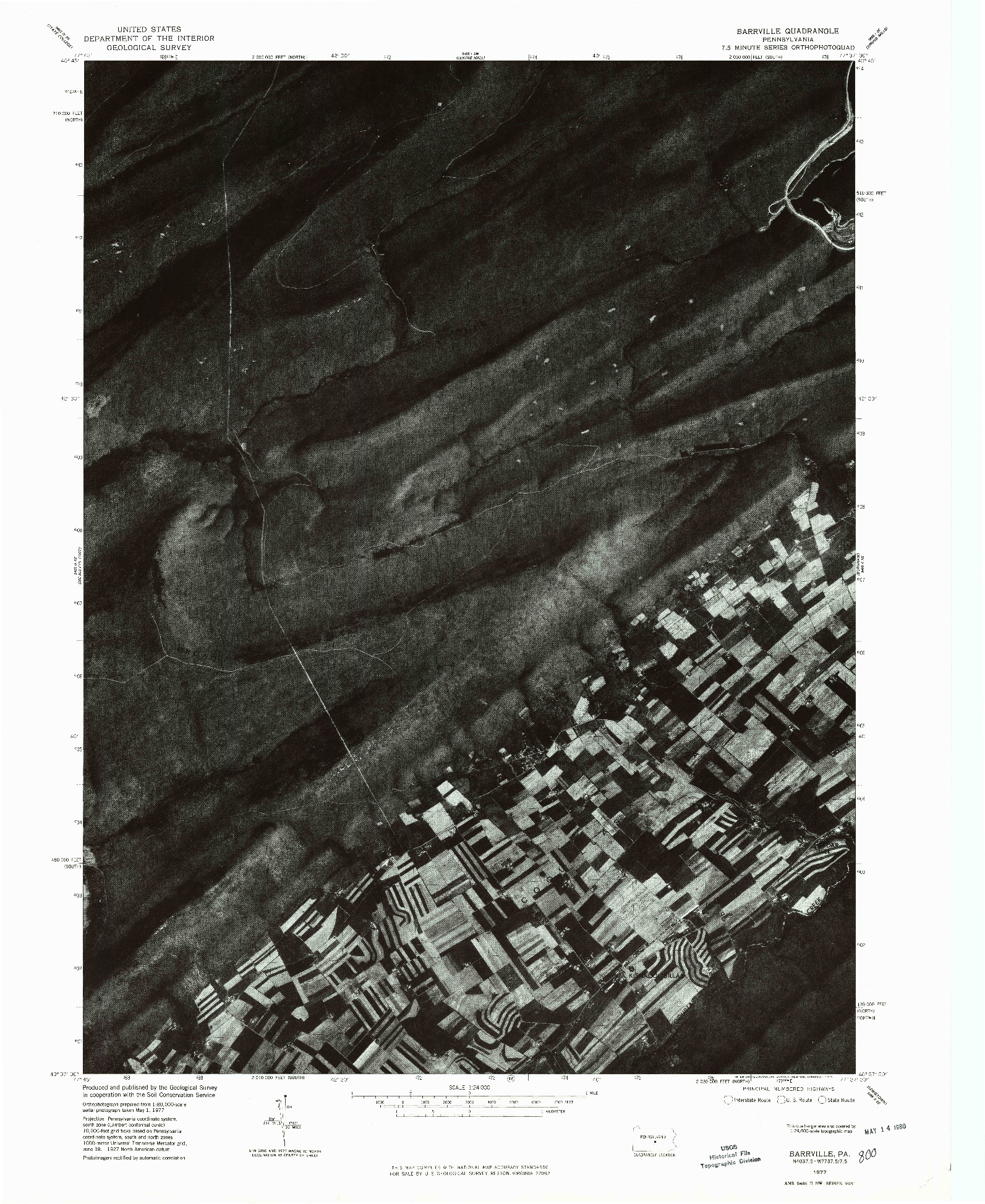 USGS 1:24000-SCALE QUADRANGLE FOR BARRVILLE, PA 1977