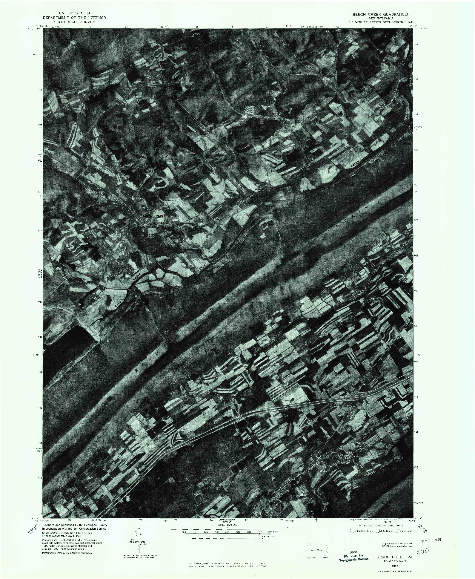 USGS 1:24000-SCALE QUADRANGLE FOR BEECH CREEK, PA 1977