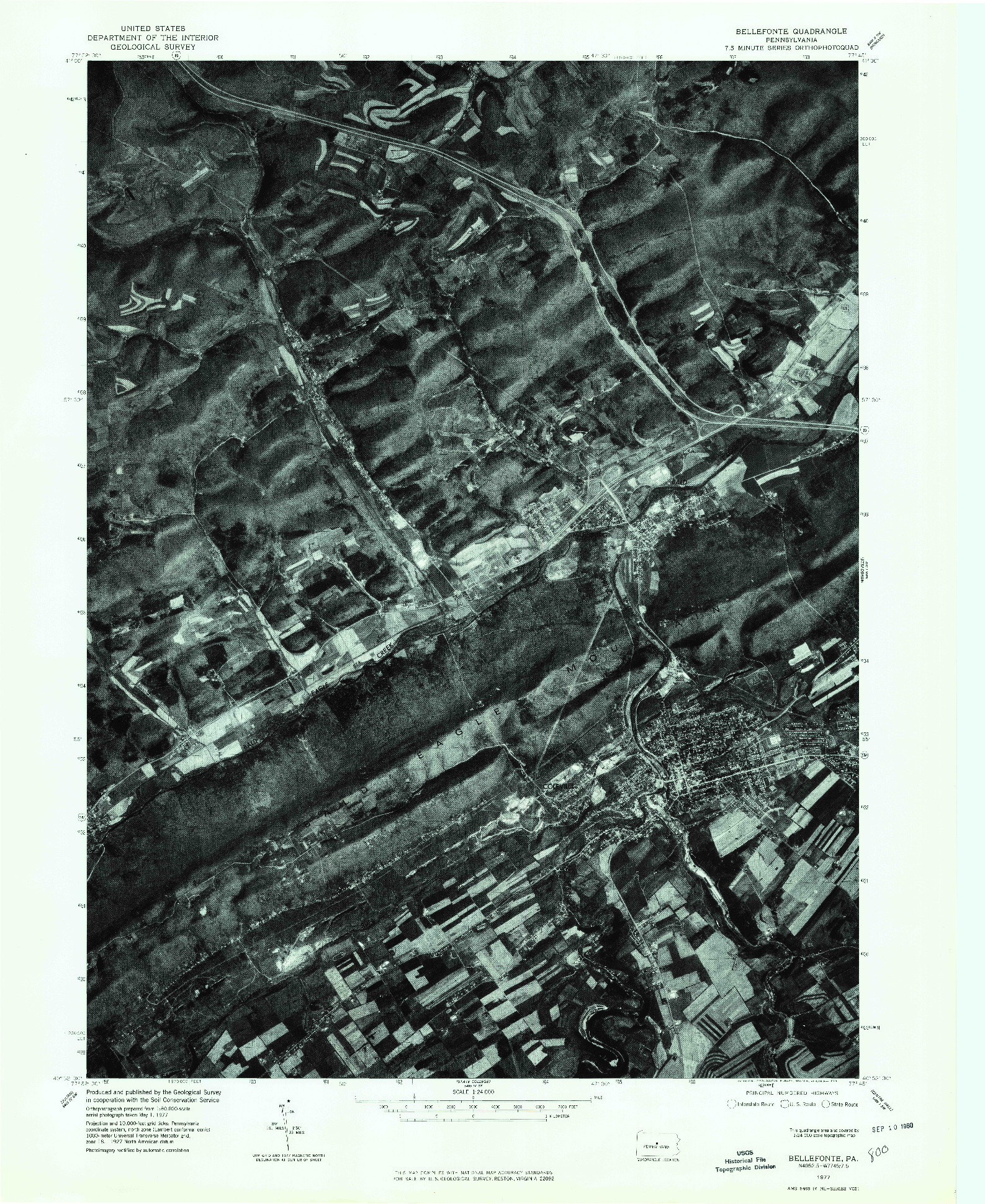 USGS 1:24000-SCALE QUADRANGLE FOR BELLEFONTE, PA 1977