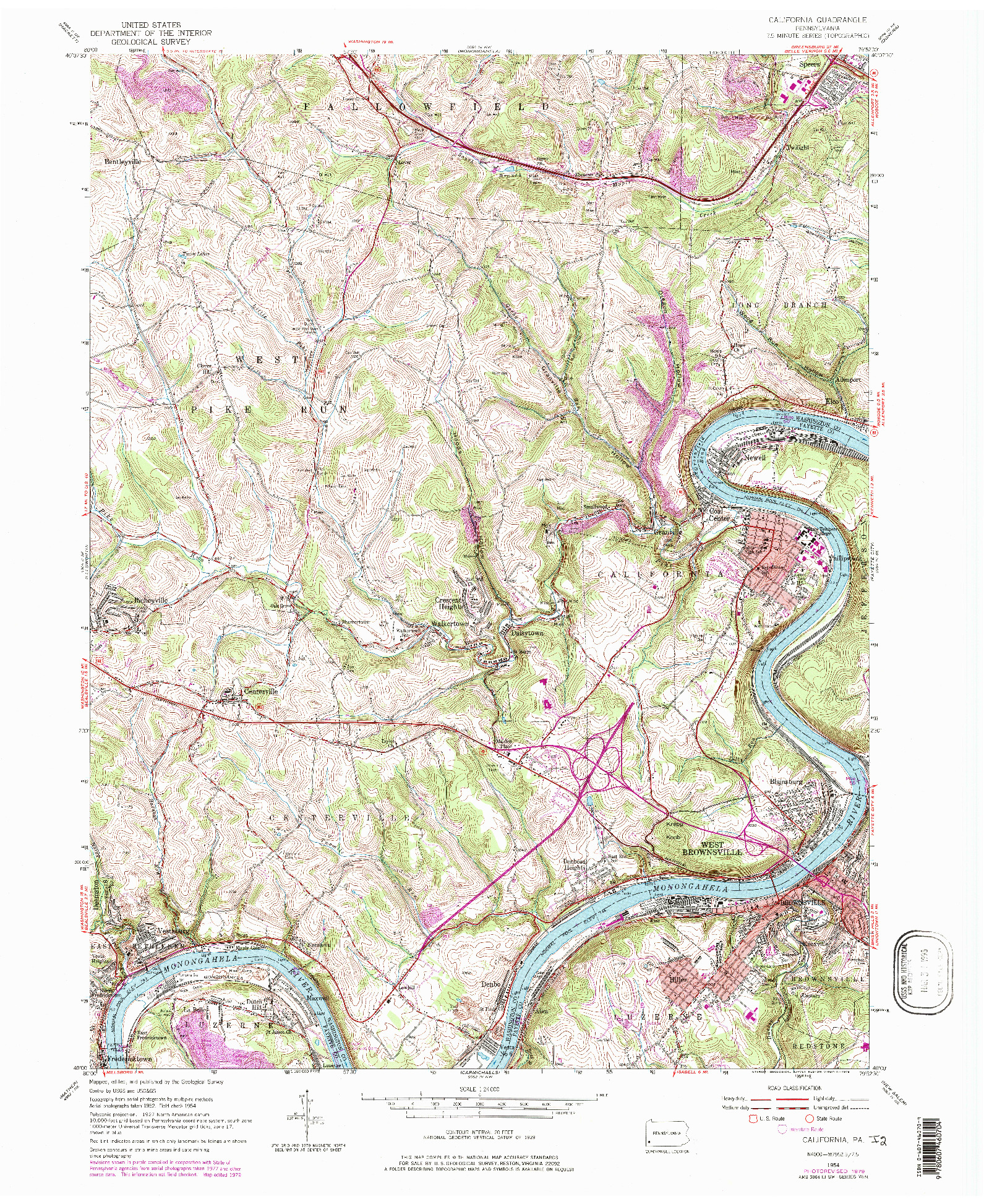 USGS 1:24000-SCALE QUADRANGLE FOR CALIFORNIA, PA 1954