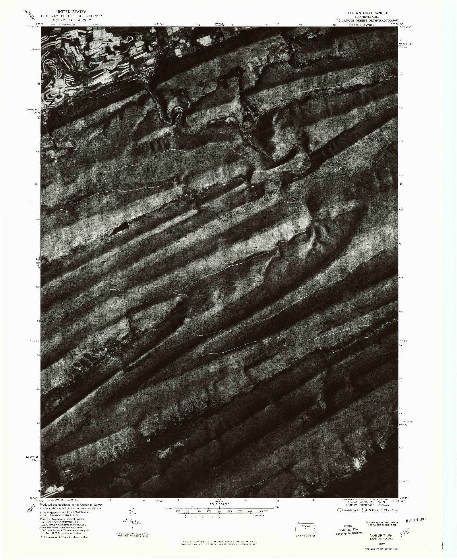 USGS 1:24000-SCALE QUADRANGLE FOR COBURN, PA 1977