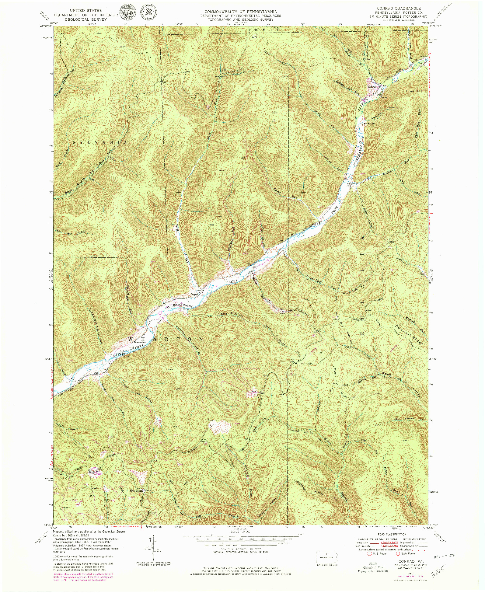 USGS 1:24000-SCALE QUADRANGLE FOR CONRAD, PA 1947