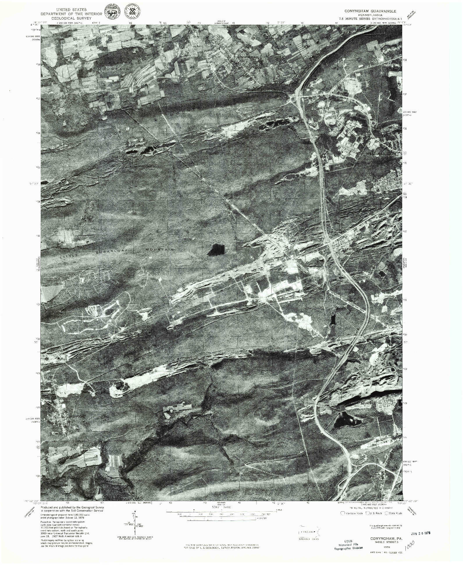USGS 1:24000-SCALE QUADRANGLE FOR CONYNGHAM, PA 1976