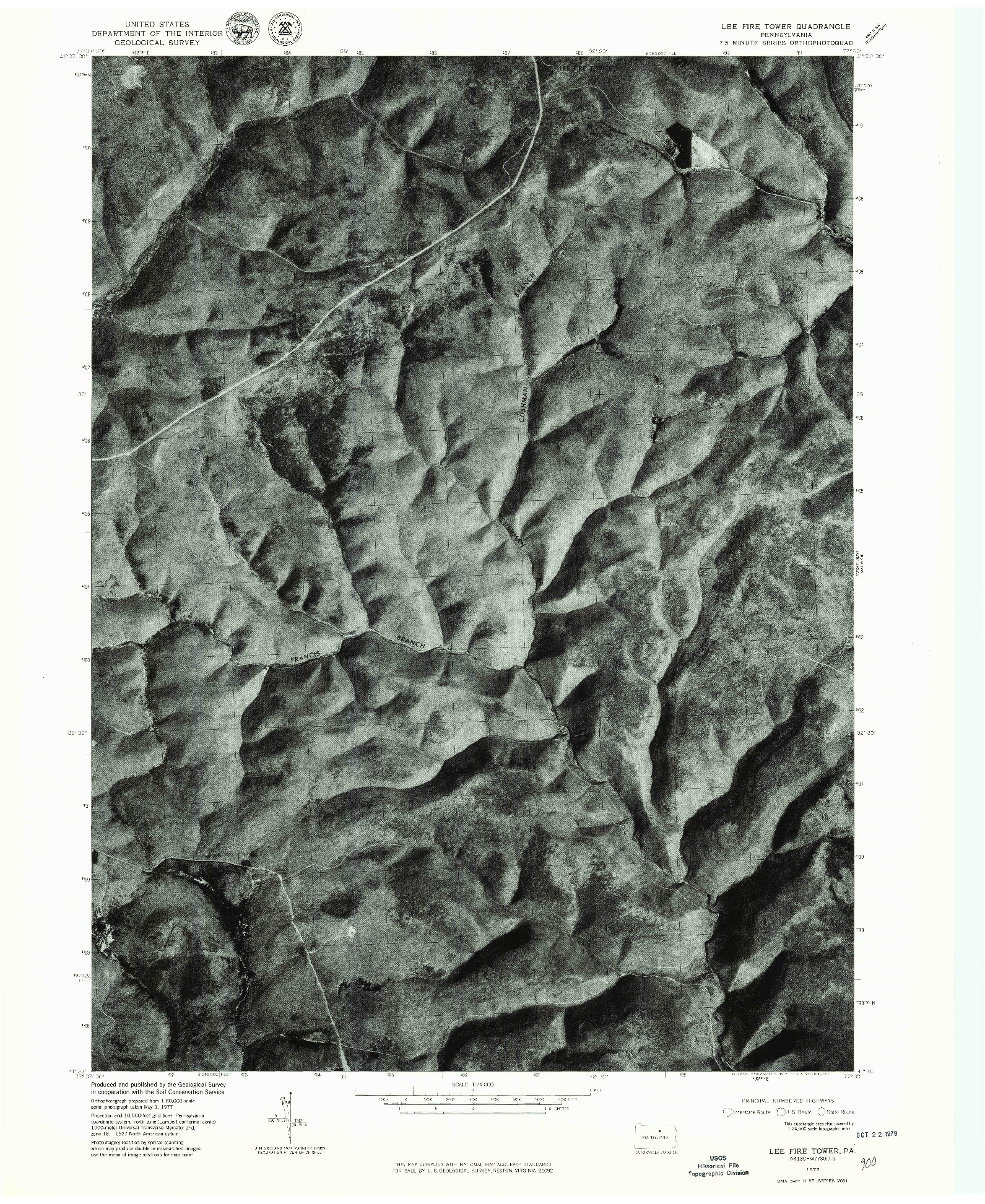 USGS 1:24000-SCALE QUADRANGLE FOR LEE FIRE TOWER, PA 1977