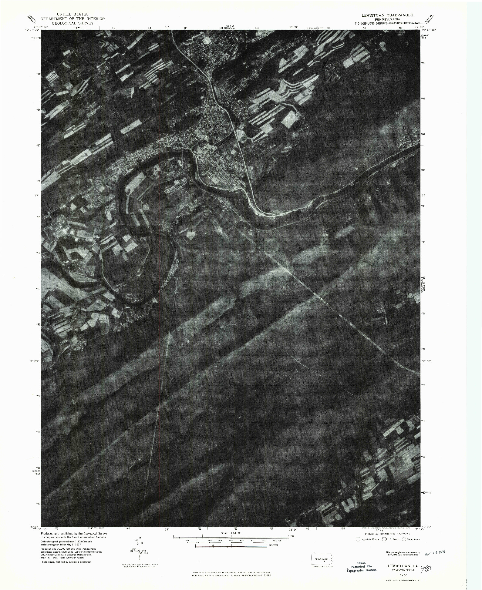 USGS 1:24000-SCALE QUADRANGLE FOR LEWISTOWN, PA 1977
