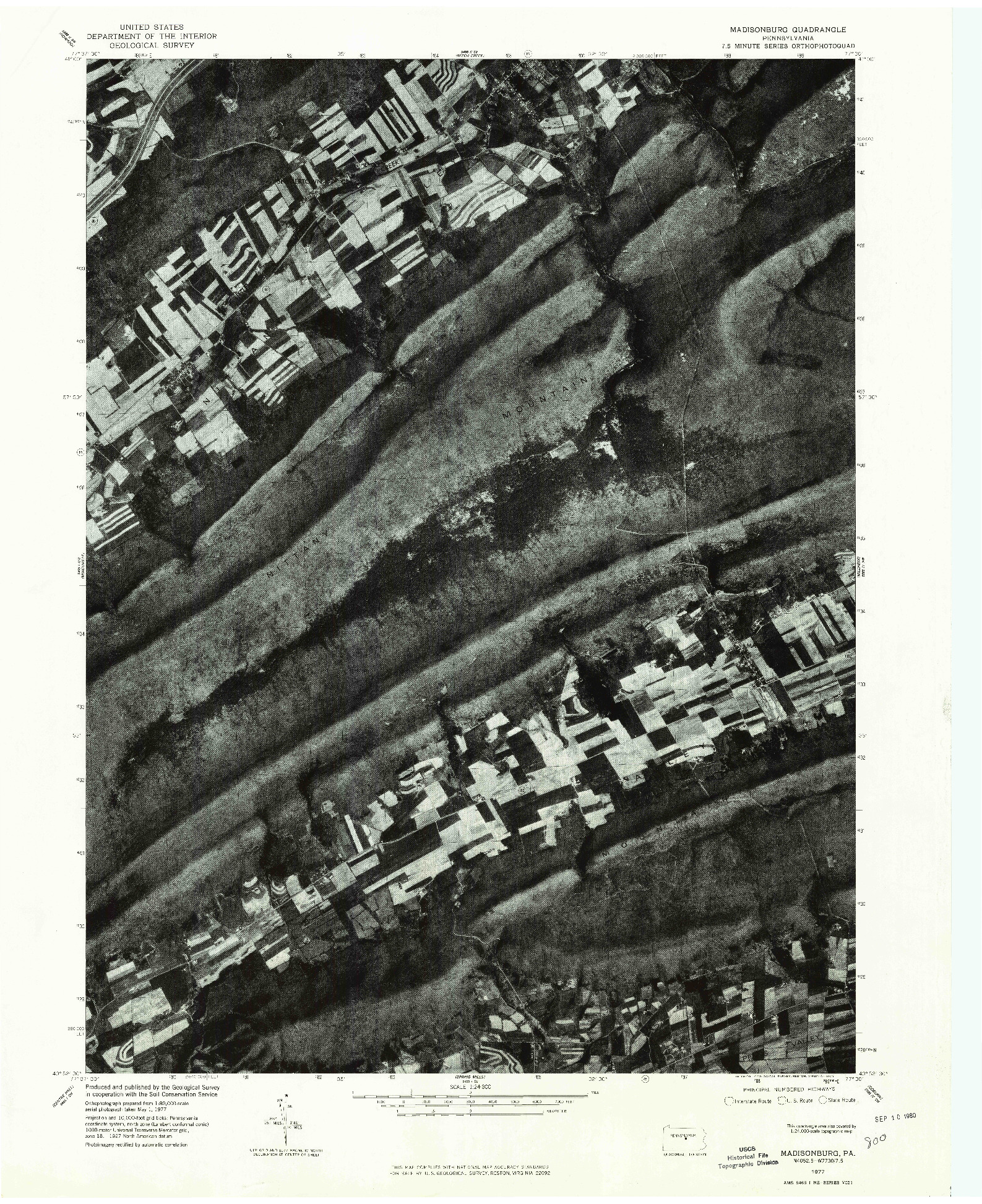 USGS 1:24000-SCALE QUADRANGLE FOR MADISONBURG, PA 1977