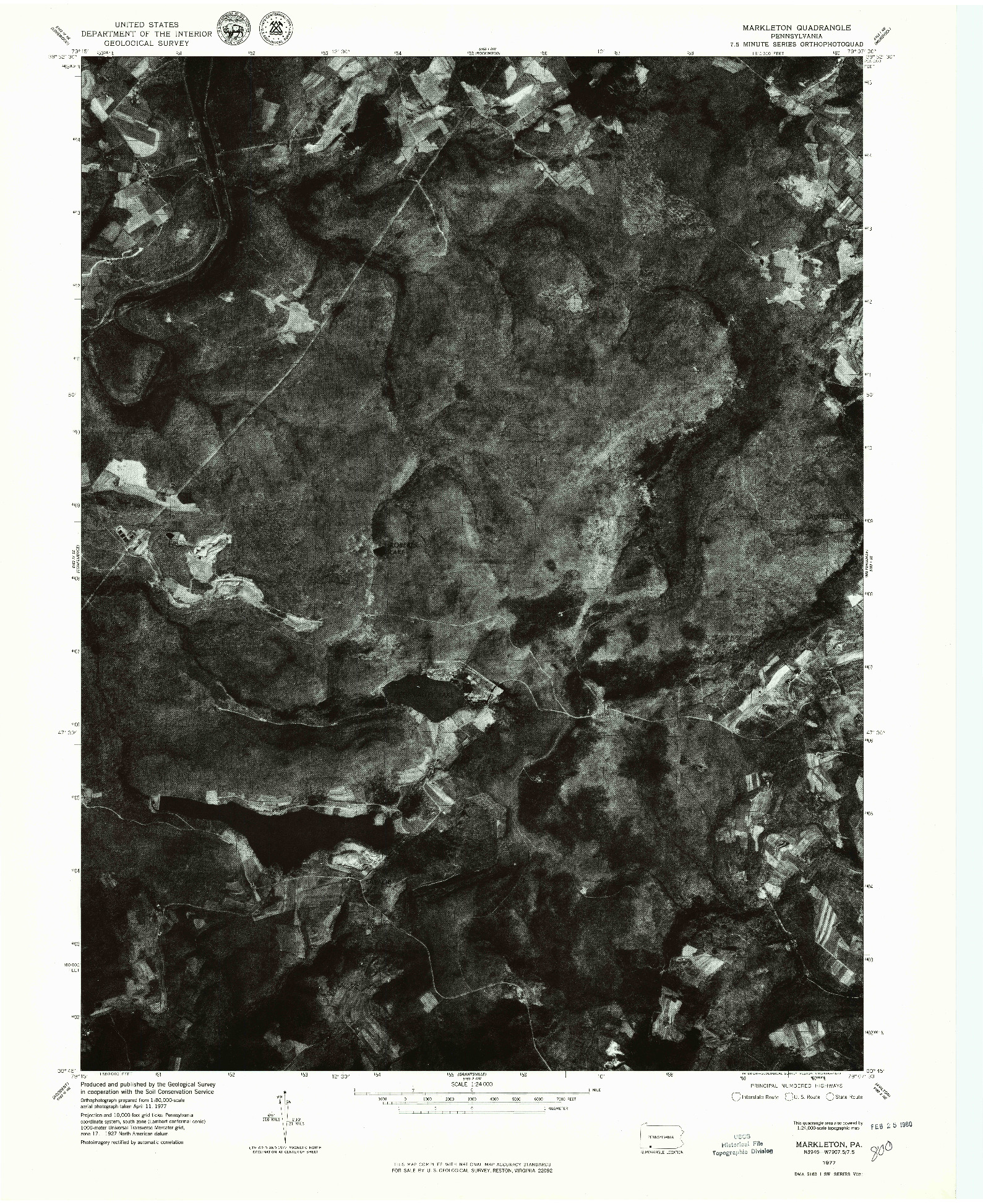 USGS 1:24000-SCALE QUADRANGLE FOR MARKLETON, PA 1977