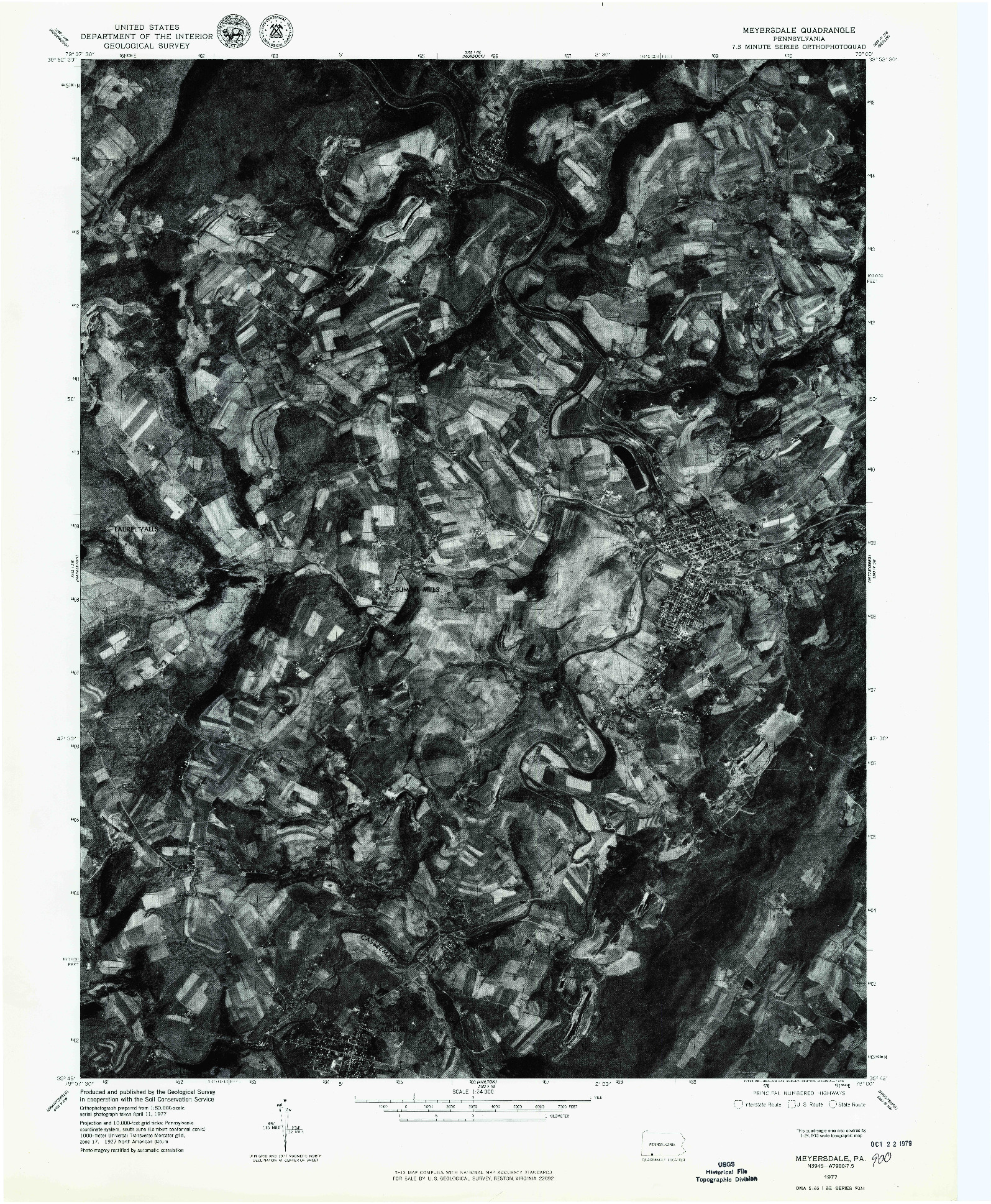 USGS 1:24000-SCALE QUADRANGLE FOR MEYERSDALE, PA 1977
