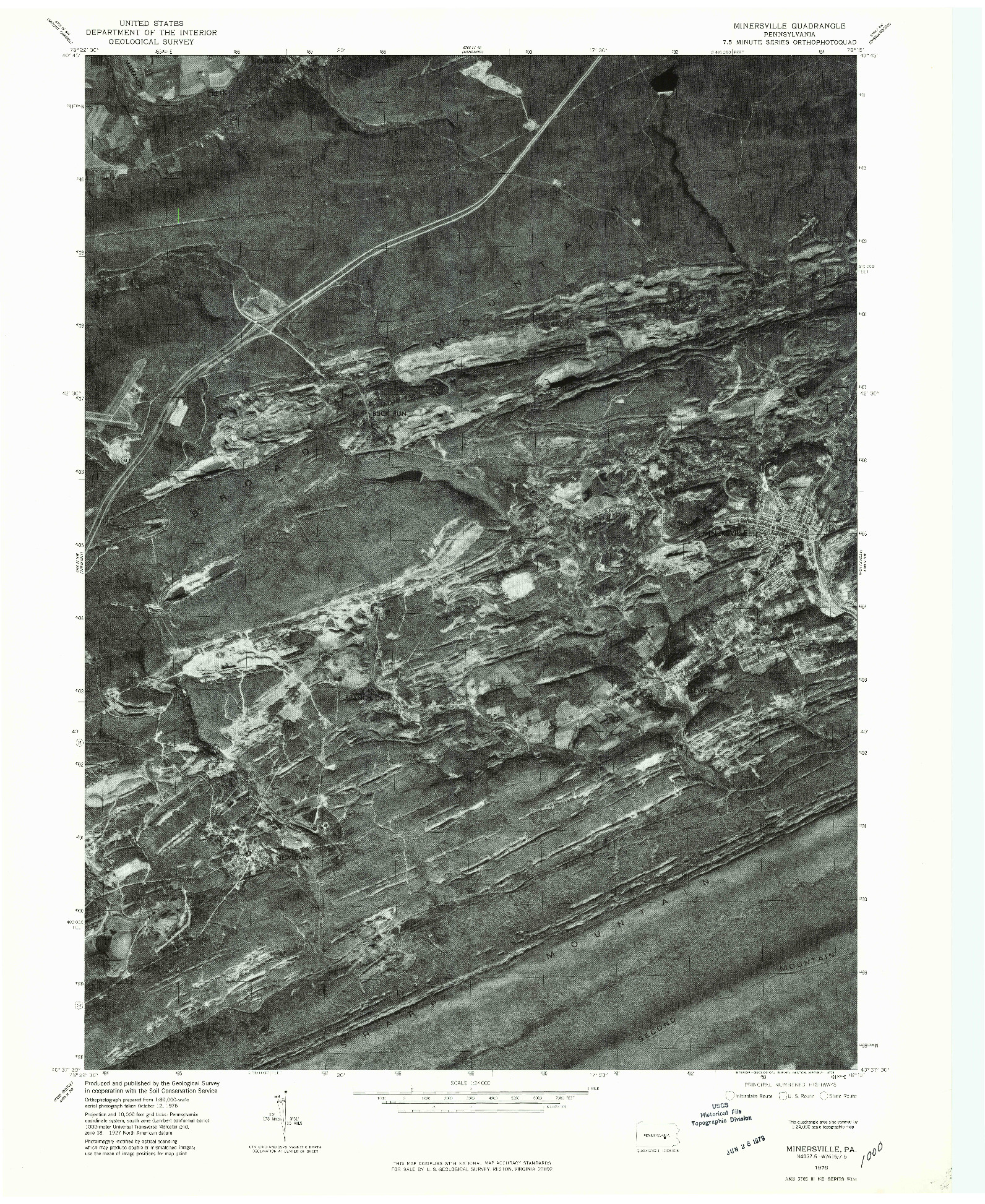 USGS 1:24000-SCALE QUADRANGLE FOR MINERSVILLE, PA 1976