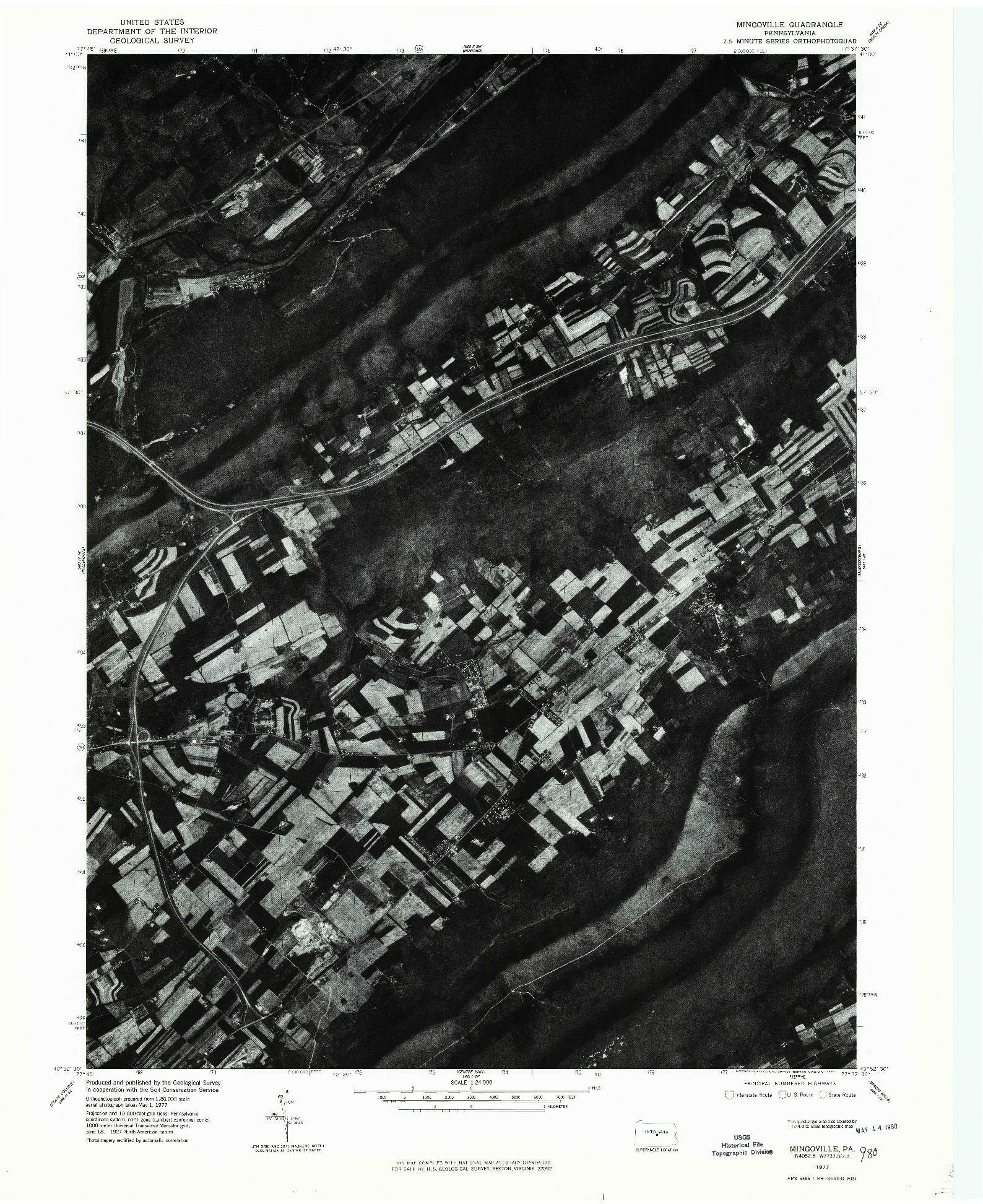 USGS 1:24000-SCALE QUADRANGLE FOR MINGOVILLE, PA 1977