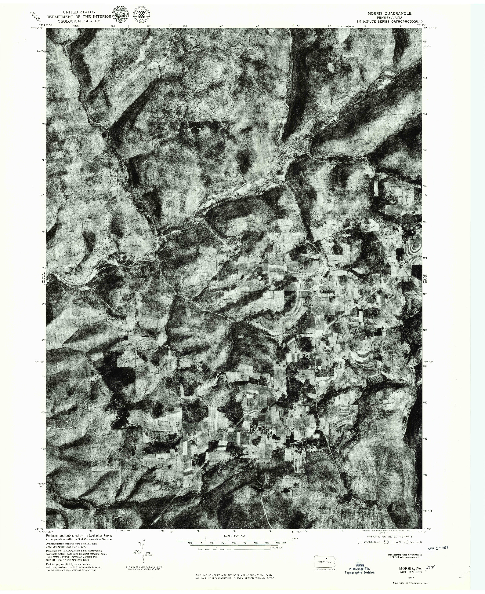 USGS 1:24000-SCALE QUADRANGLE FOR MORRIS, PA 1977