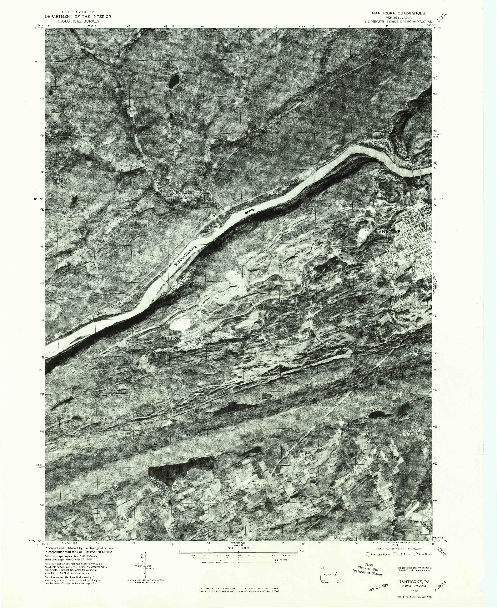 USGS 1:24000-SCALE QUADRANGLE FOR NANTICOKE, PA 1976