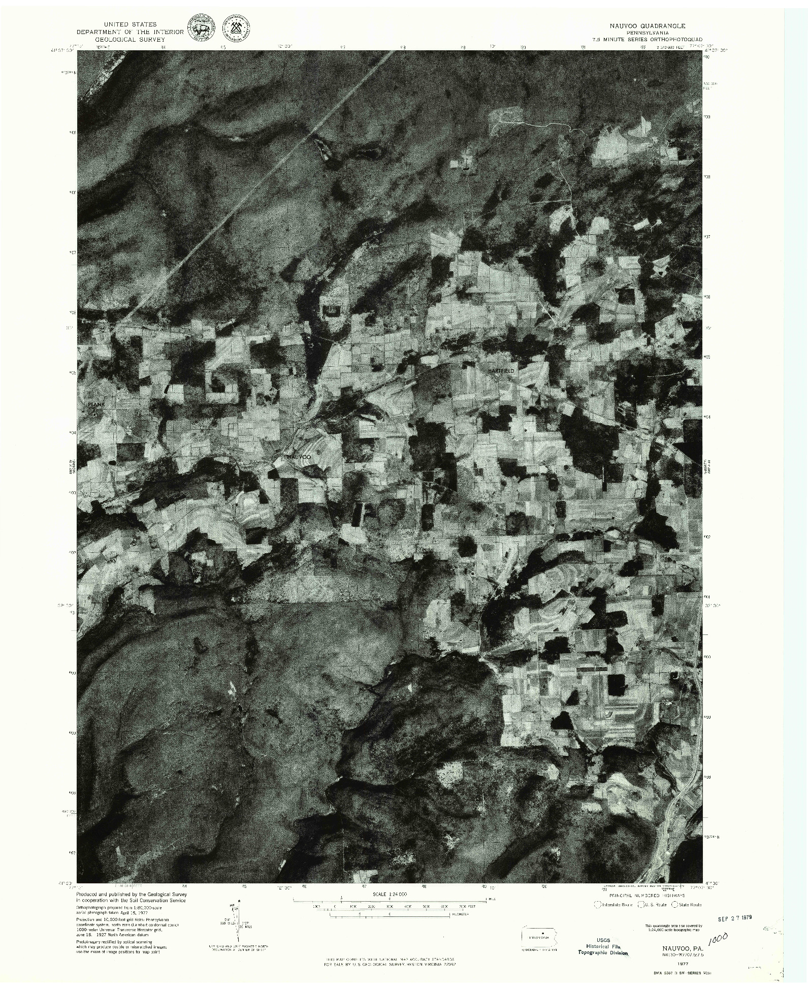 USGS 1:24000-SCALE QUADRANGLE FOR NAUVOO, PA 1977
