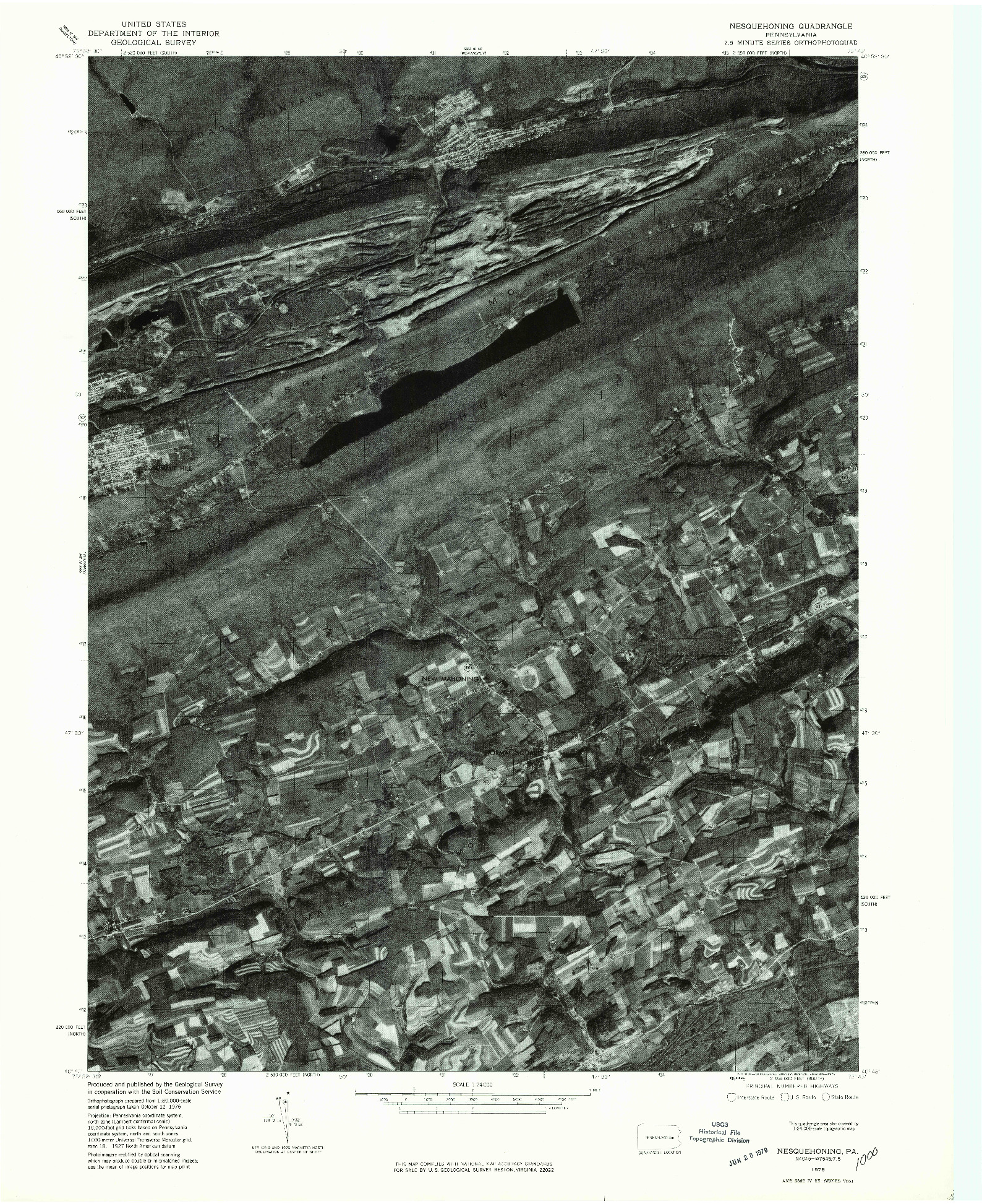 USGS 1:24000-SCALE QUADRANGLE FOR NESQUEHONING, PA 1976
