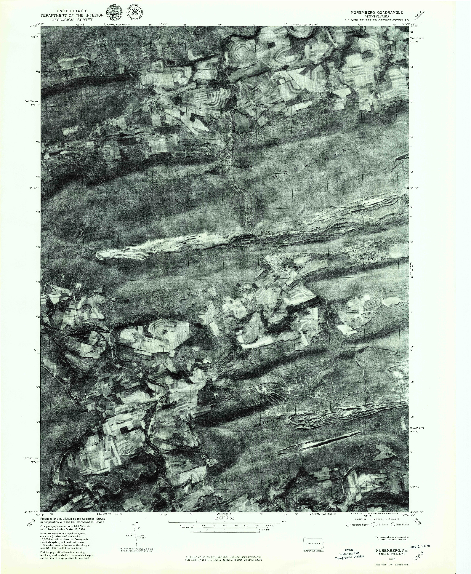 USGS 1:24000-SCALE QUADRANGLE FOR NUREMBERG, PA 1976