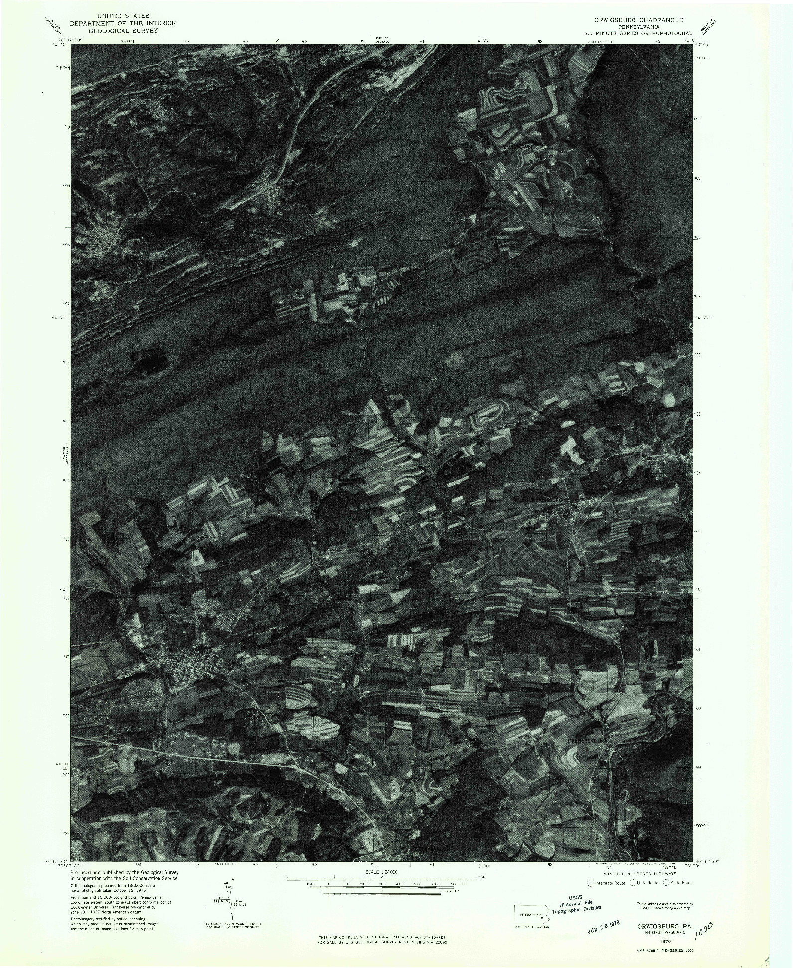 USGS 1:24000-SCALE QUADRANGLE FOR ORWIGSBURG, PA 1976