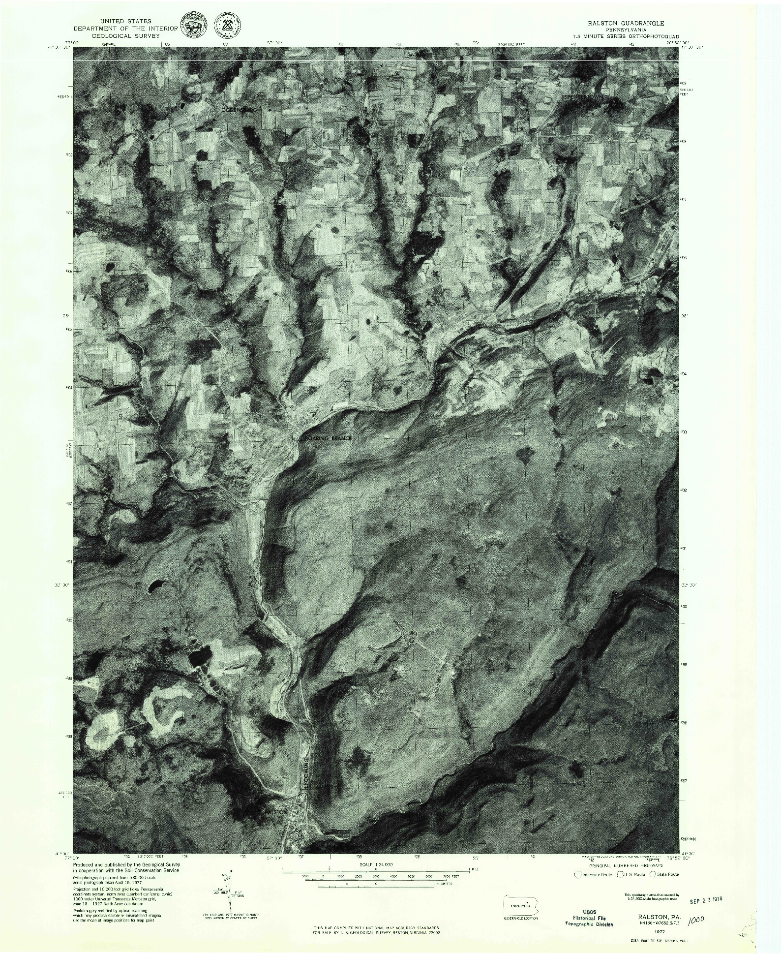 USGS 1:24000-SCALE QUADRANGLE FOR RALSTON, PA 1977