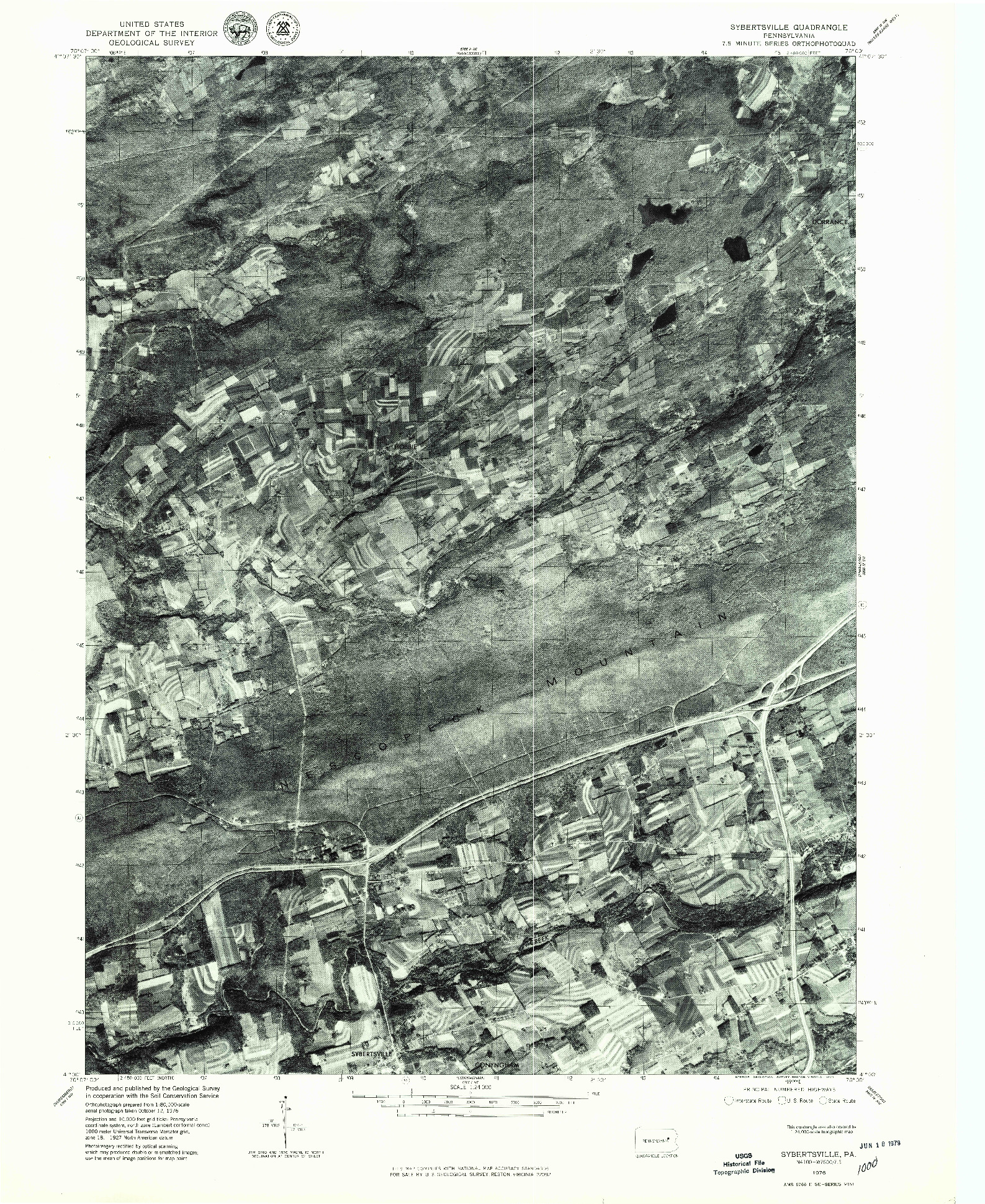 USGS 1:24000-SCALE QUADRANGLE FOR SYBERTSVILLE, PA 1976