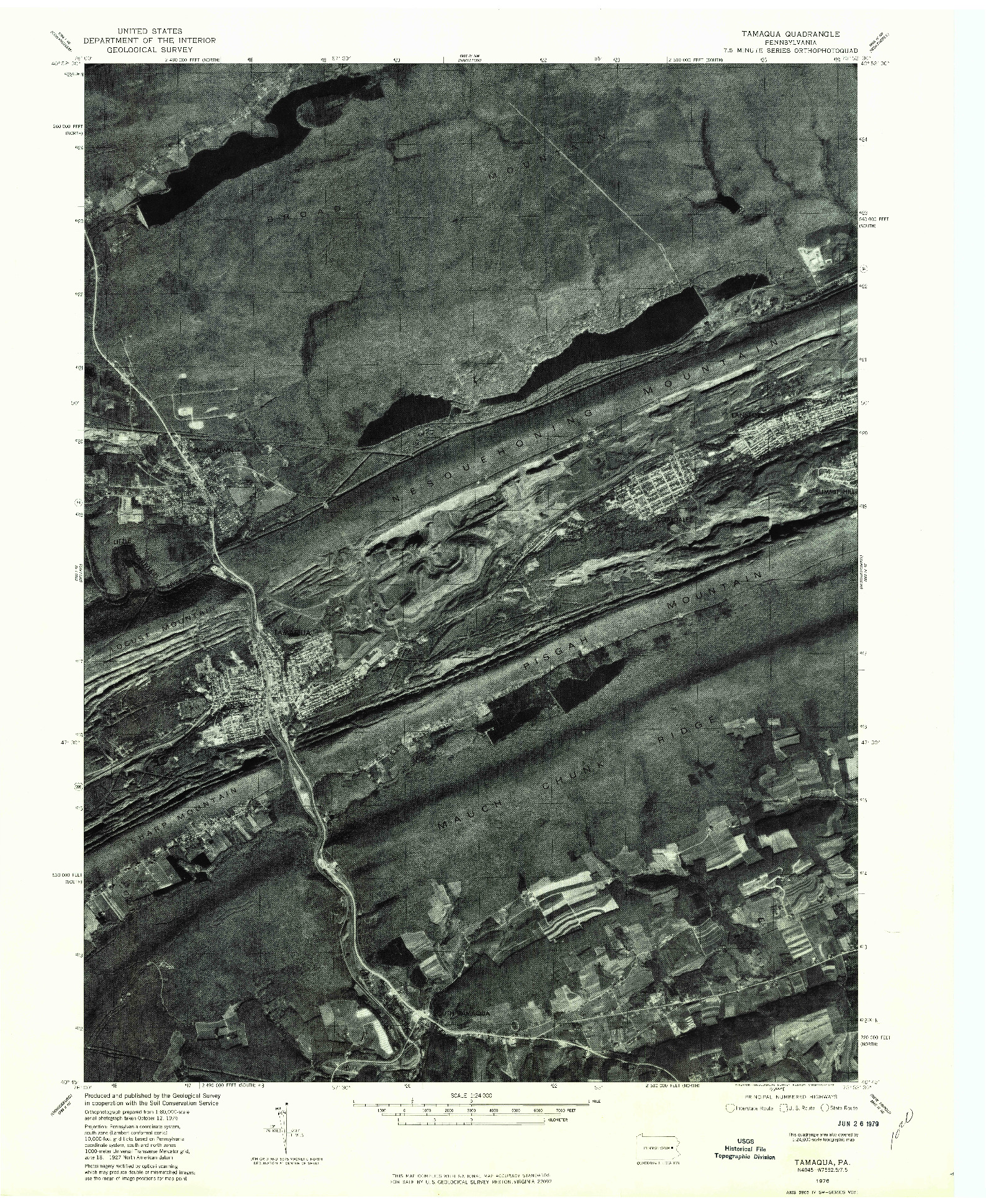 USGS 1:24000-SCALE QUADRANGLE FOR TAMAQUA, PA 1976
