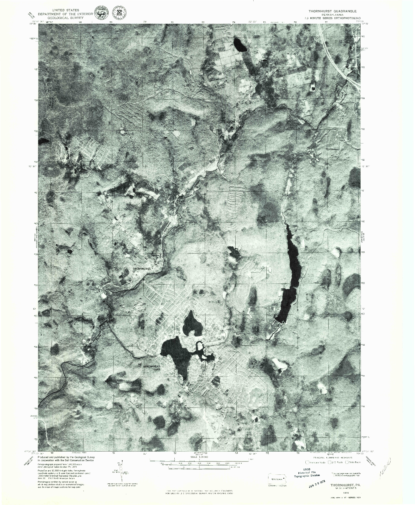 USGS 1:24000-SCALE QUADRANGLE FOR THORNHURST, PA 1976