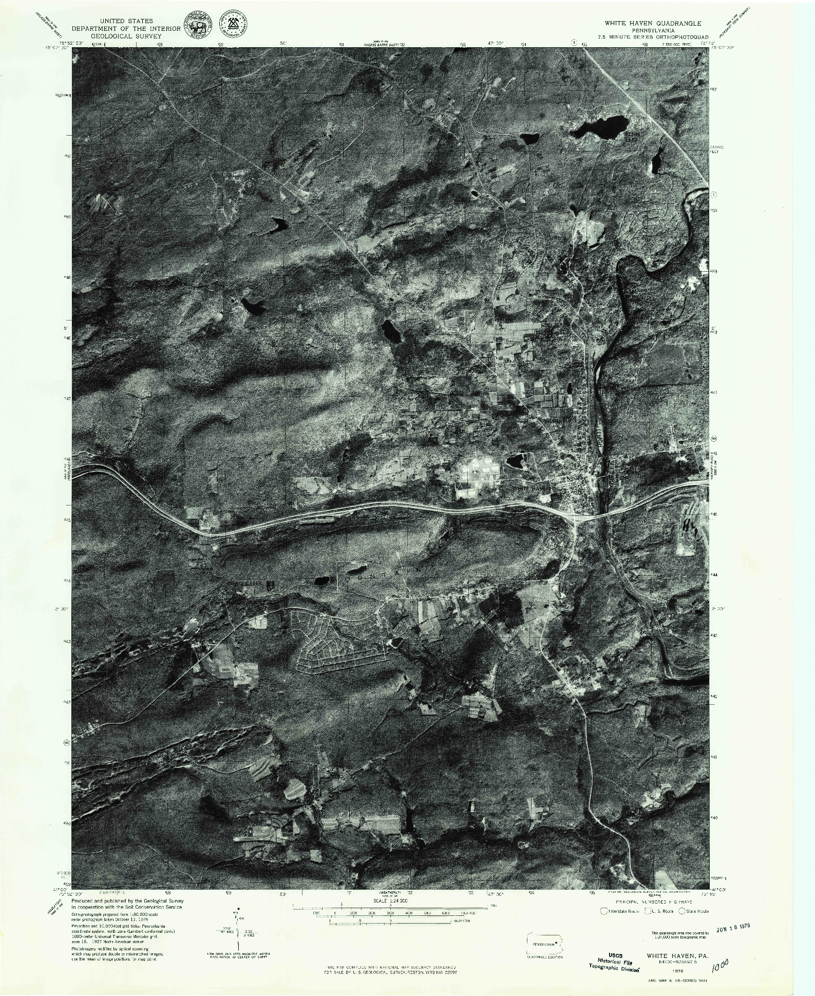 USGS 1:24000-SCALE QUADRANGLE FOR WHITE HAVEN, PA 1976