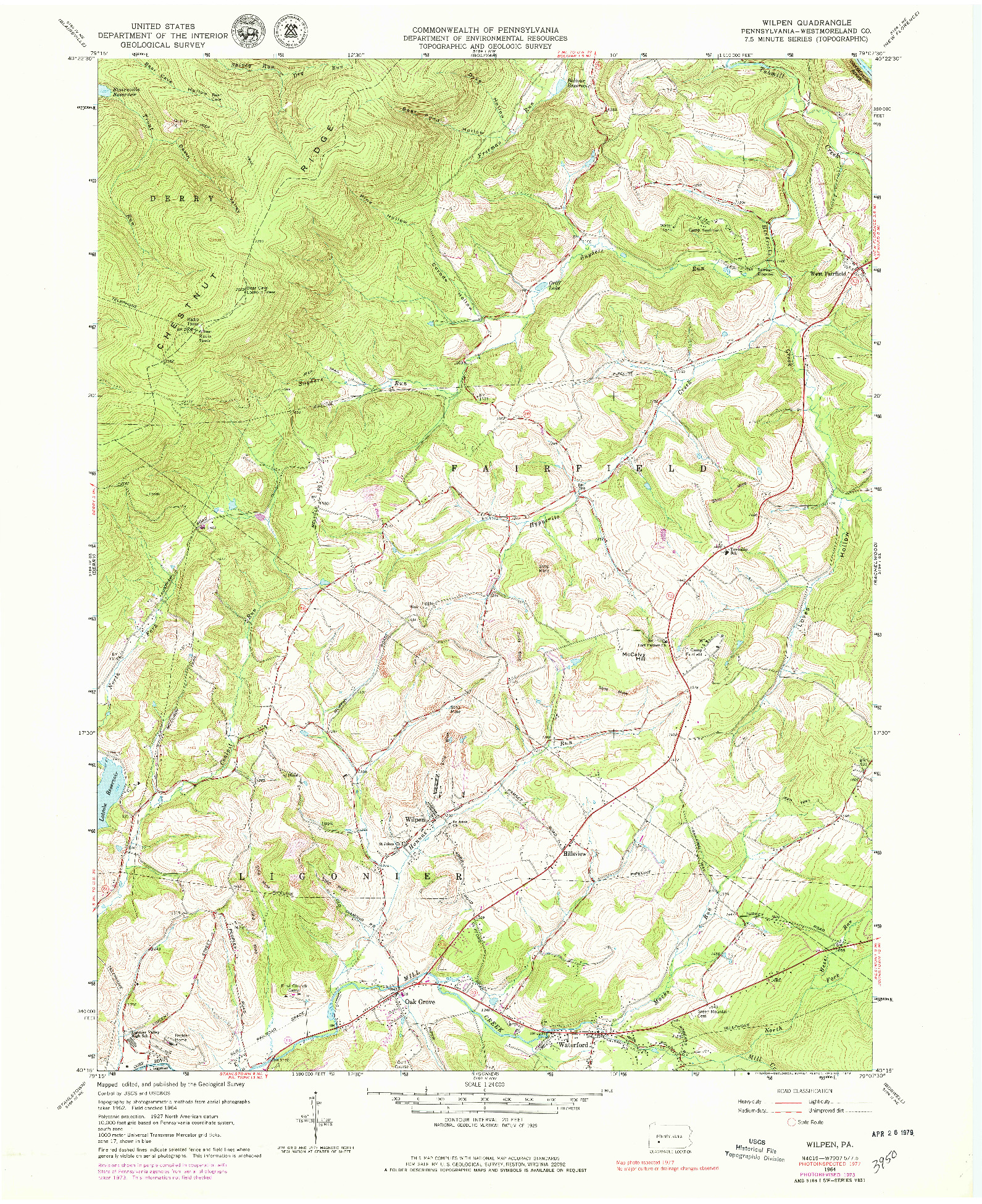 USGS 1:24000-SCALE QUADRANGLE FOR WILPEN, PA 1964