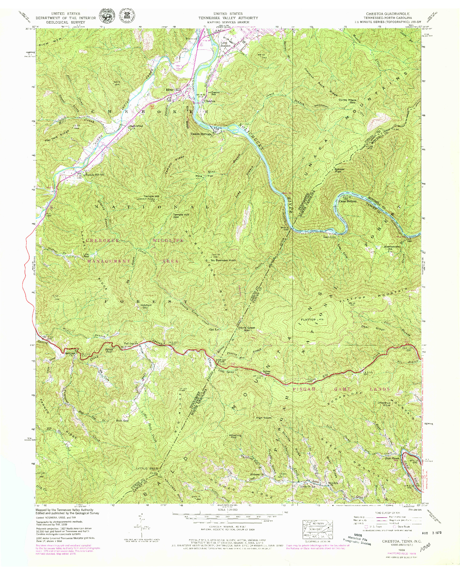 USGS 1:24000-SCALE QUADRANGLE FOR CHESTOA, TN 1939