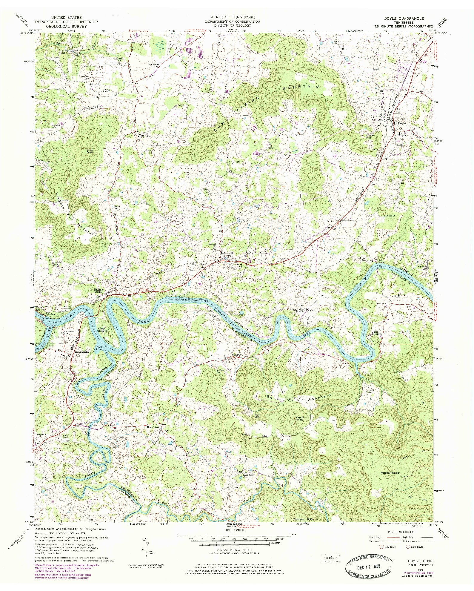 USGS 1:24000-SCALE QUADRANGLE FOR DOYLE, TN 1960