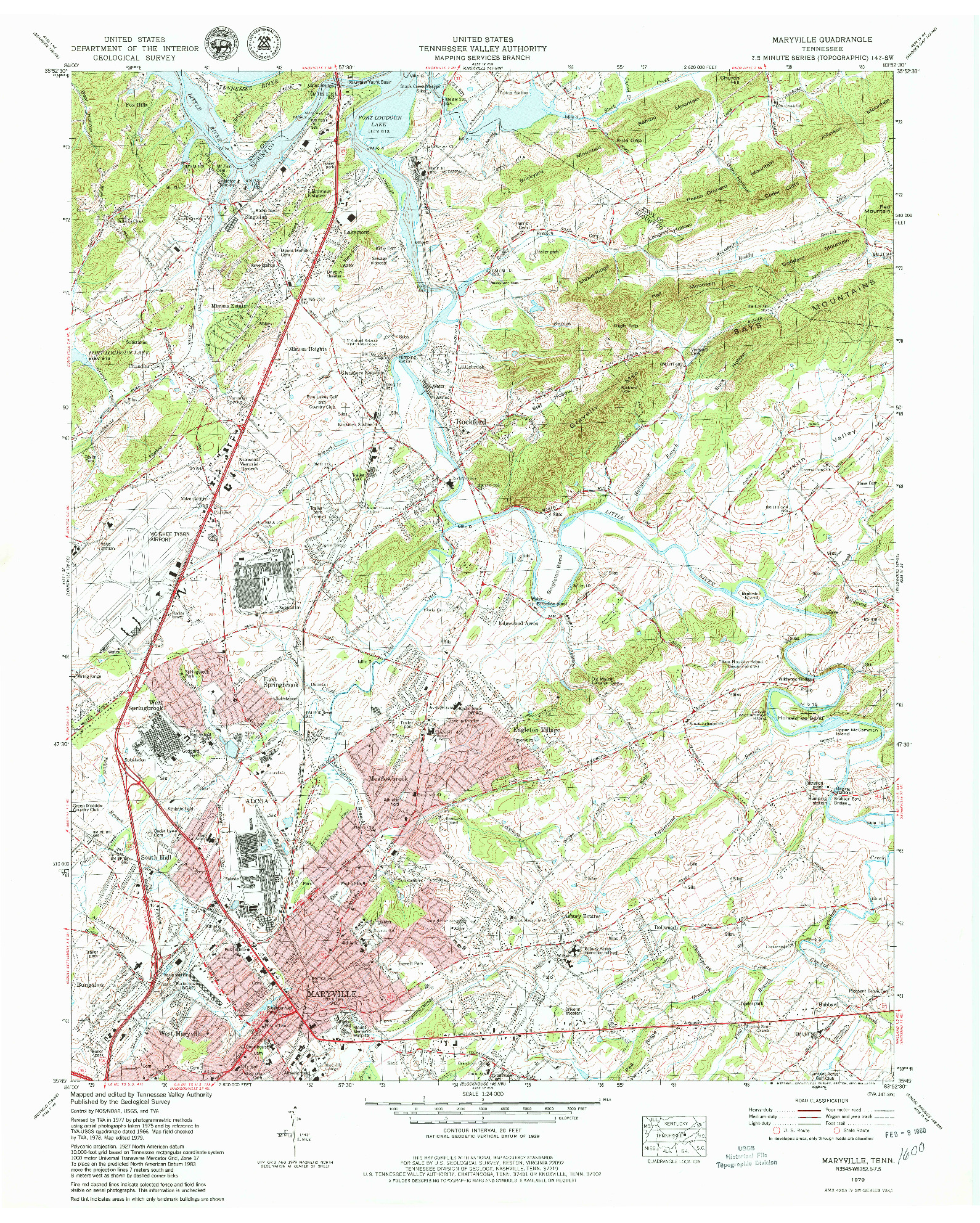 USGS 1:24000-SCALE QUADRANGLE FOR MARYVILLE, TN 1979