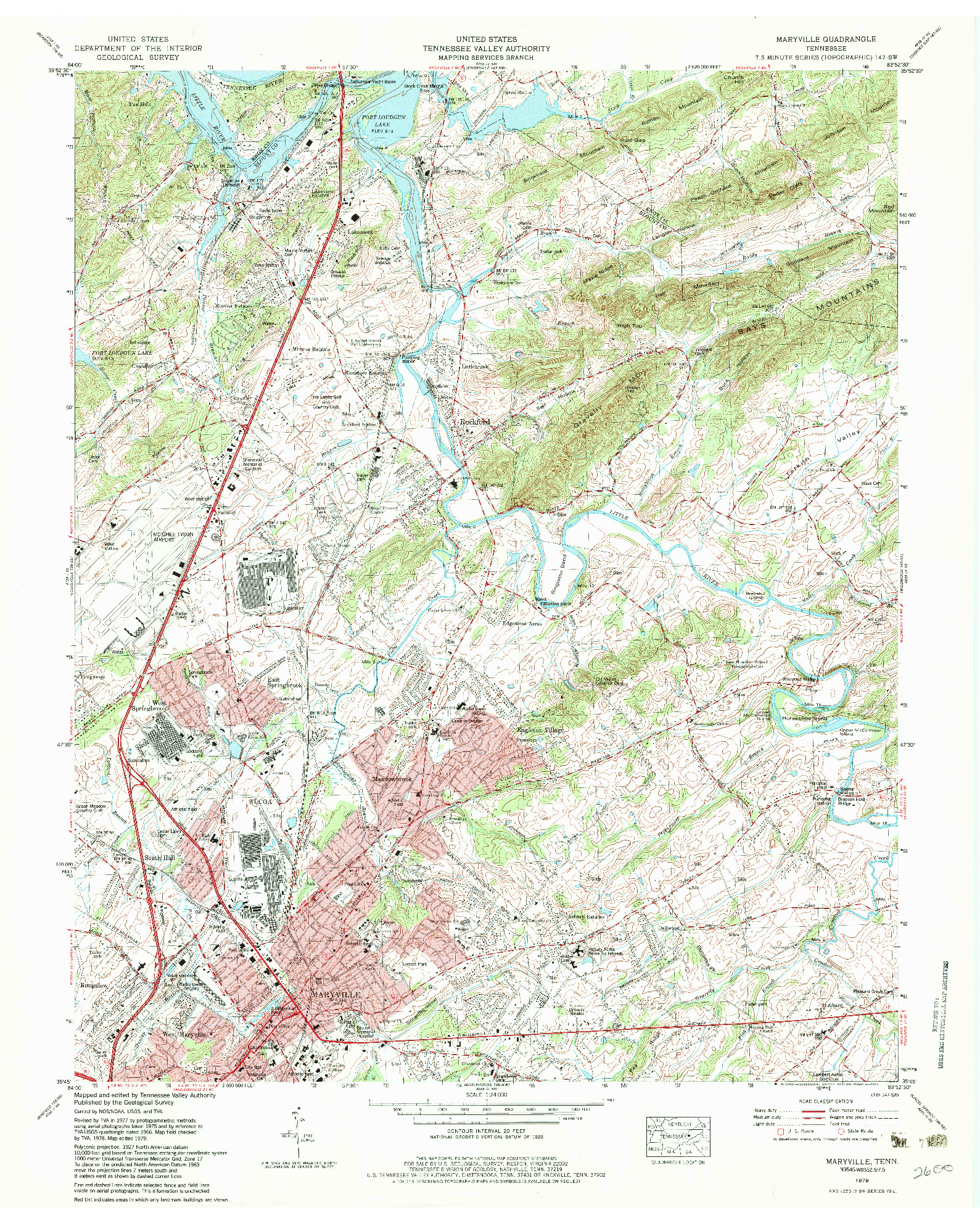 USGS 1:24000-SCALE QUADRANGLE FOR MARYVILLE, TN 1979