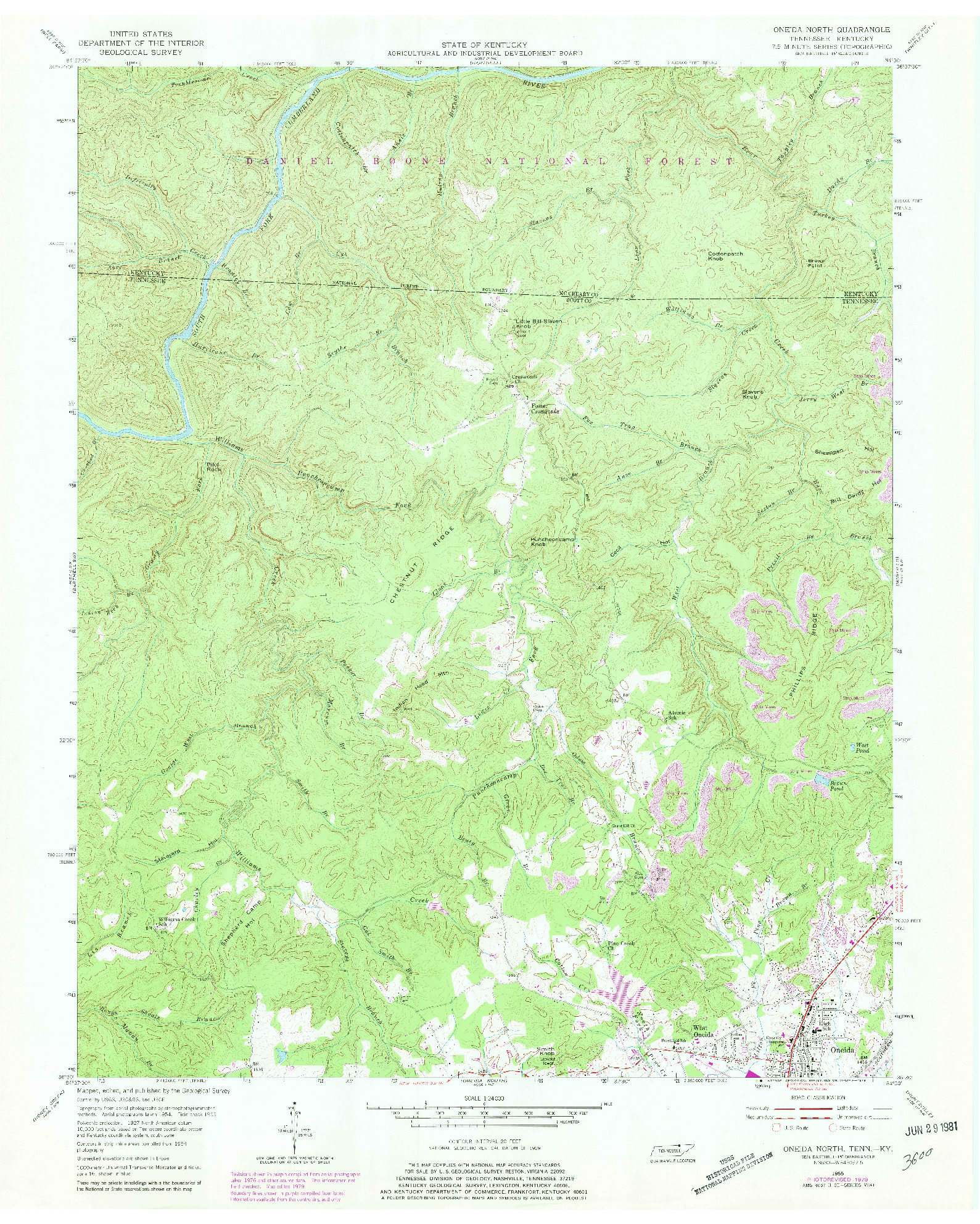 USGS 1:24000-SCALE QUADRANGLE FOR ONEIDA NORTH, TN 1955