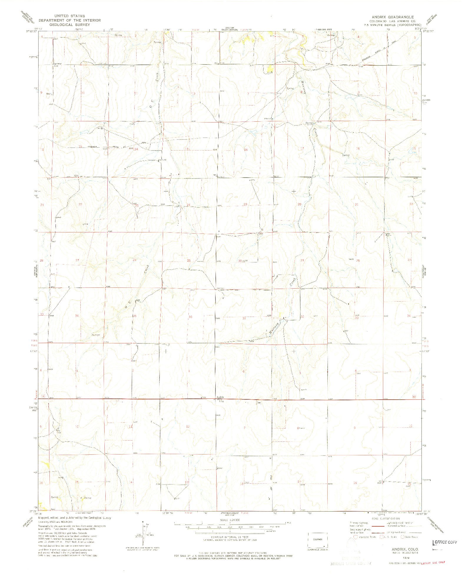 USGS 1:24000-SCALE QUADRANGLE FOR ANDRIX, CO 1978